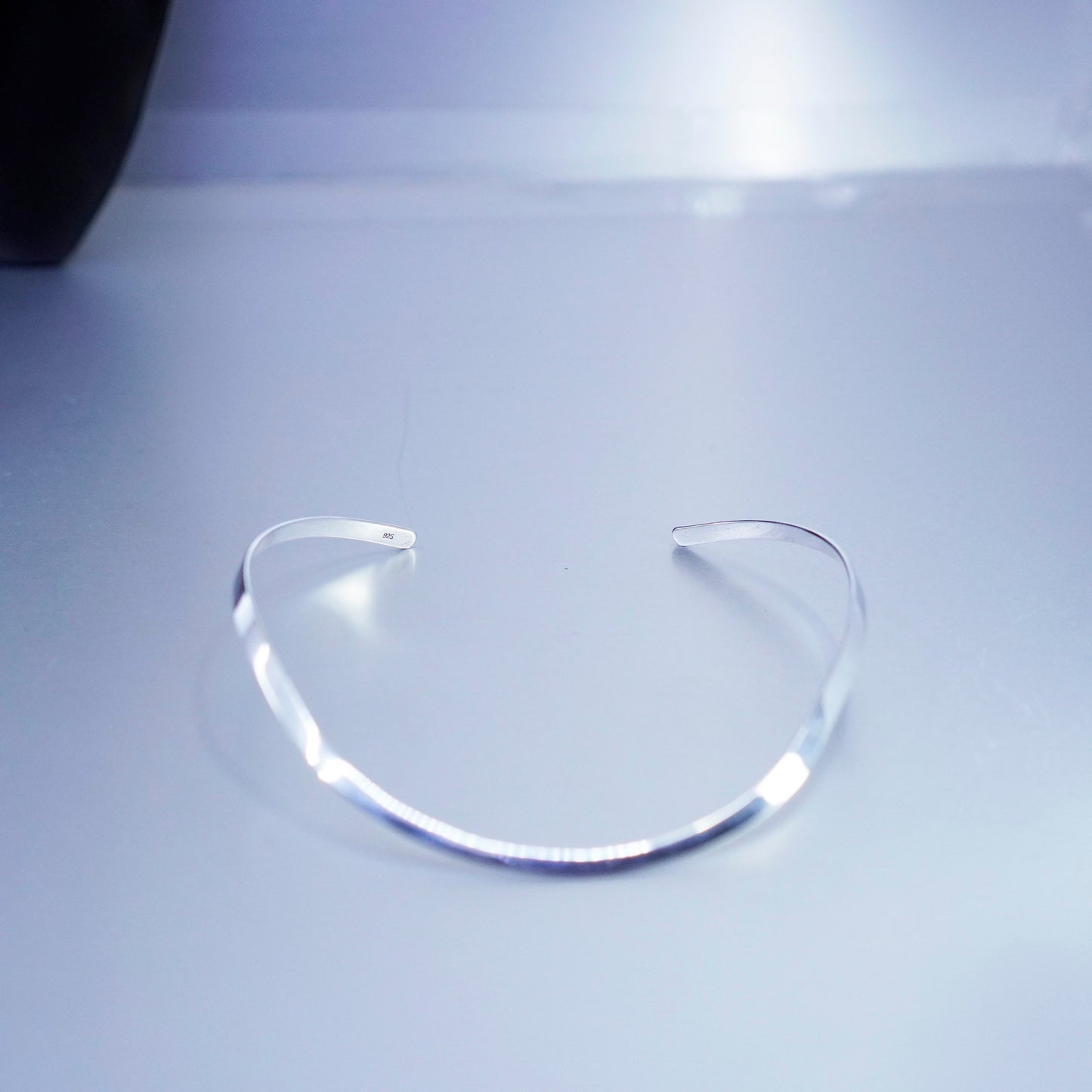14”, vintage Sterling 925 silver handmade choker collar necklace