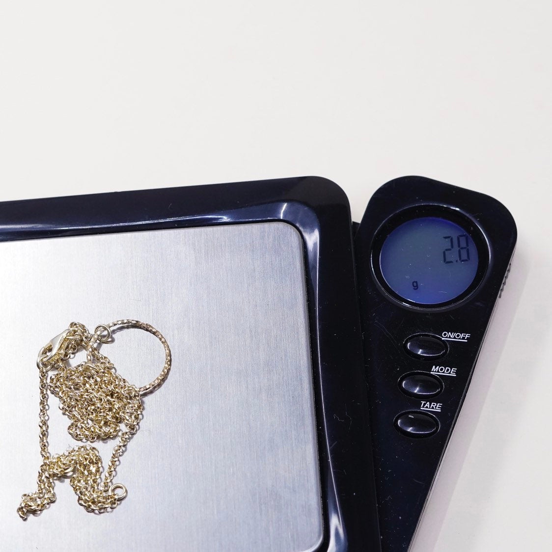 16"+2”, 1mm, gold sterling silver necklace, 925 circle chain w/ circle pendant