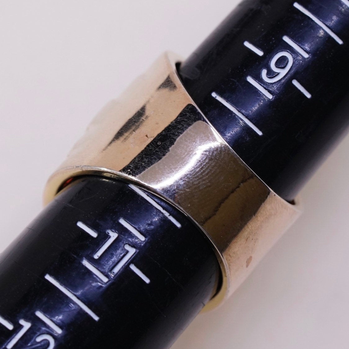 sz 10, vtg Vermeil gold over Sterling silver ring, 925 band w/ cluster ruby