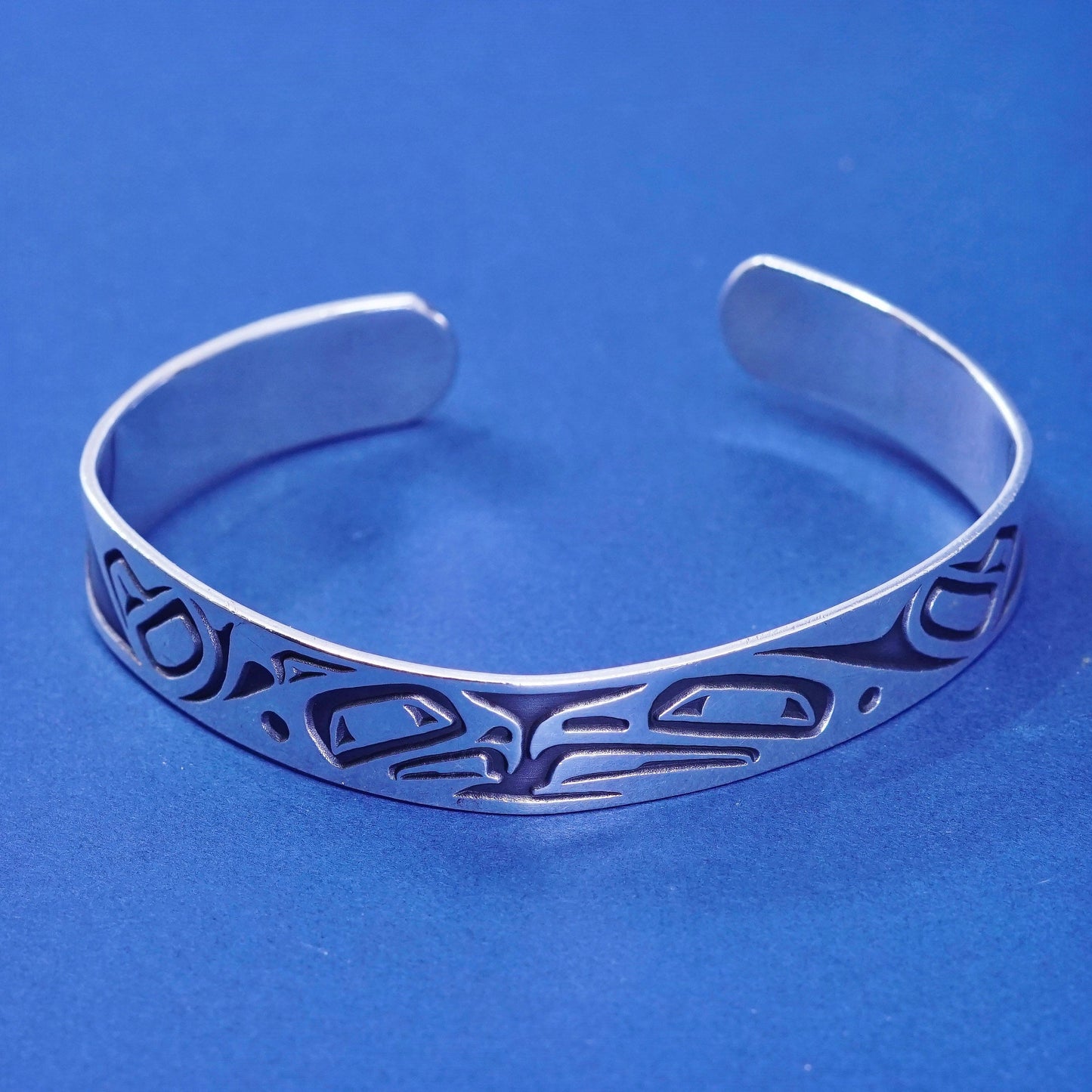 7.25”, Danny Dennis Northwest Metal Arts Sterling 925 Eagles Cuff Bracelet