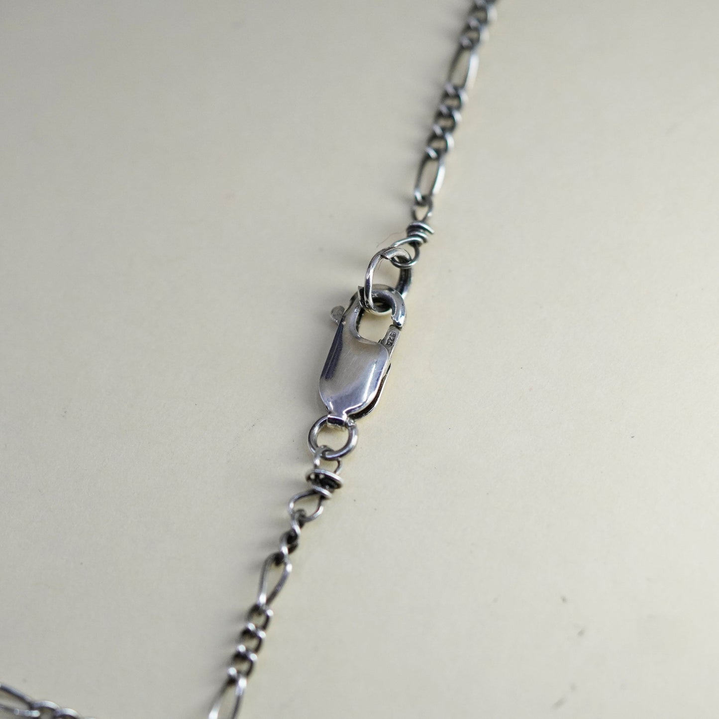 25”, 3mm, Vintage sterling silver figaro chain, bold 925 men’s necklace