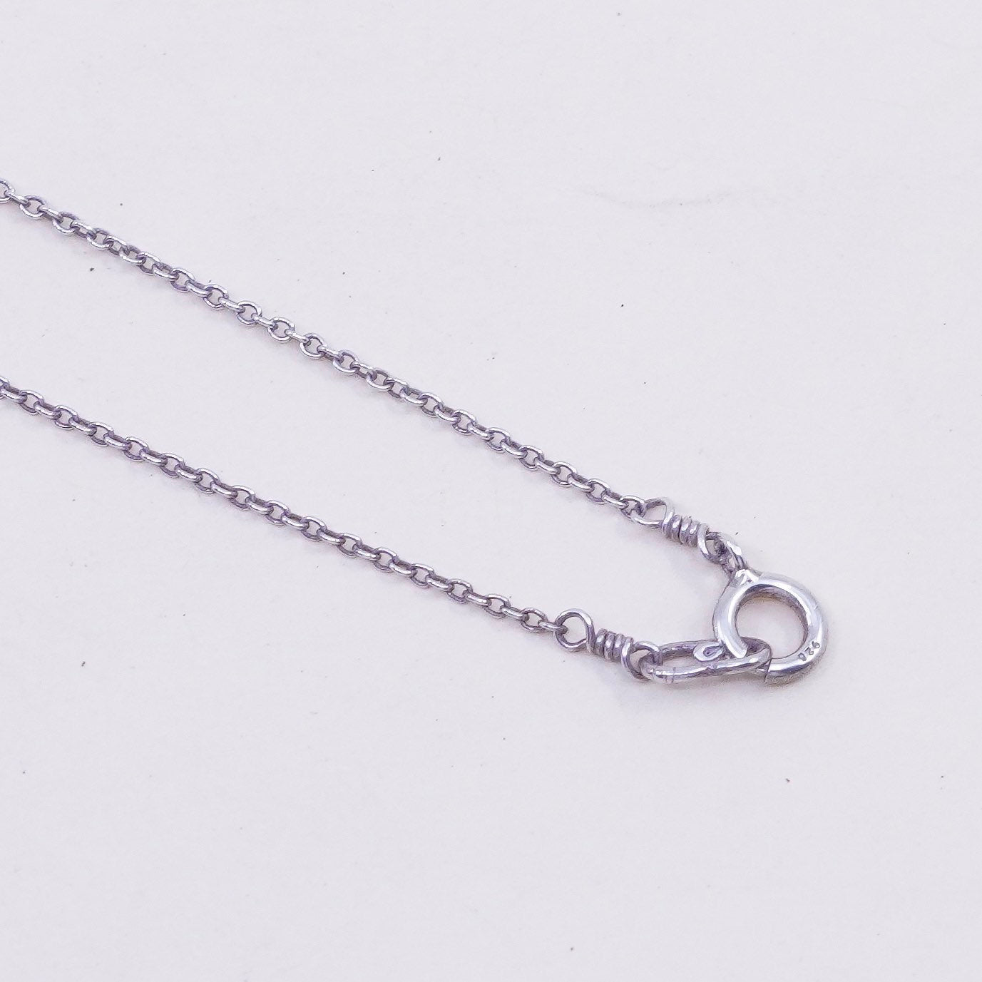16”, 1mm, Vintage sterling silver circle chain, Italy 925 necklace