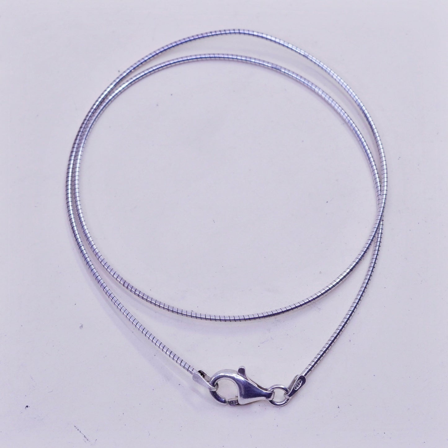 16”, 1mm, Vintage sterling silver snake chain, Italy 925 necklace