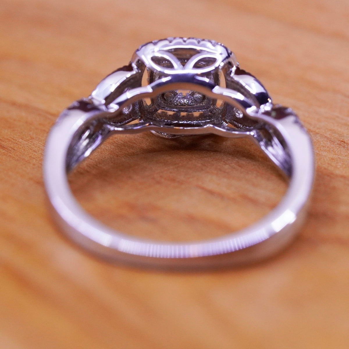 Size 9.25, vintage Sterling 925 silver anniversary engagement ring cluster cz