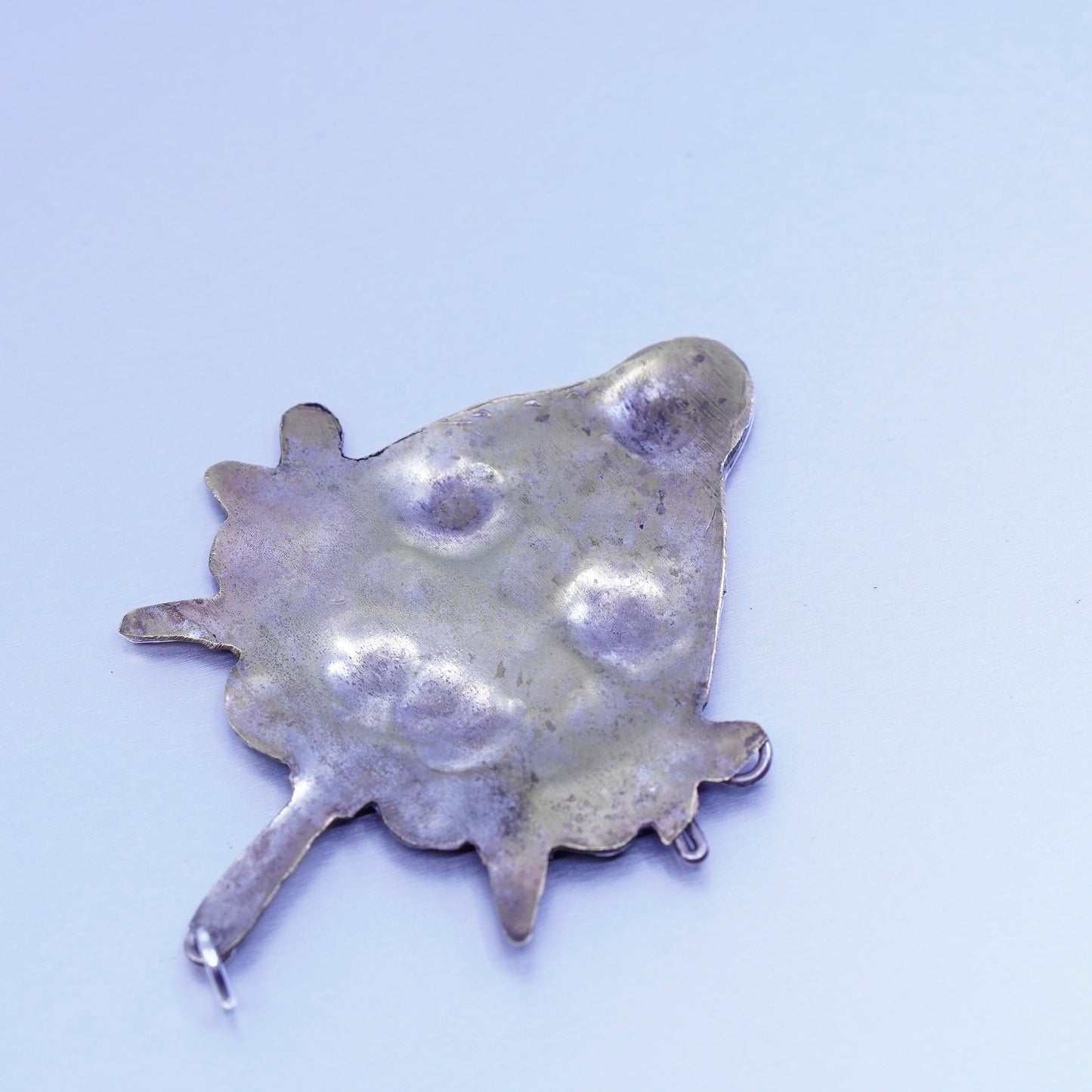 Vintage sterling 925 silver handmade funny clown face charm pendant