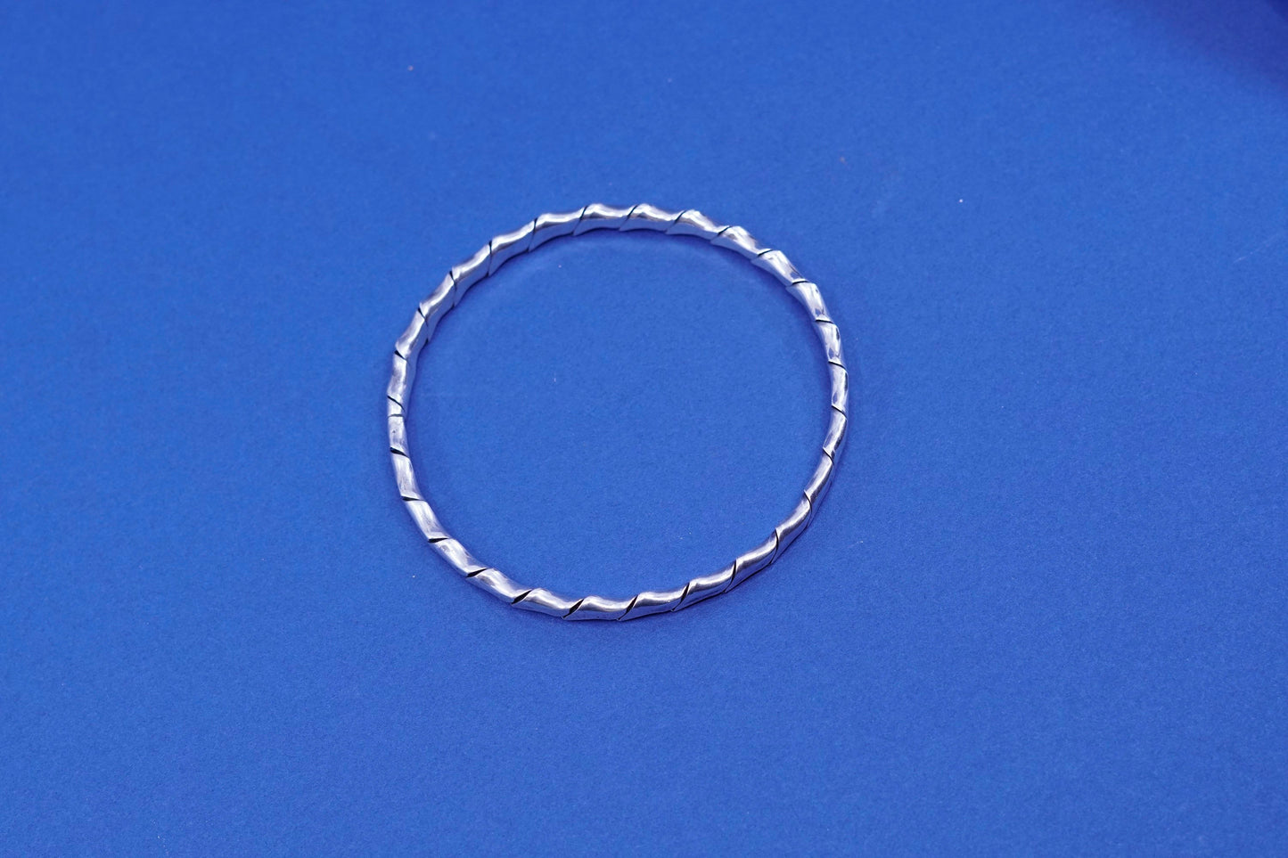 7.75”, vintage sterling silver handmade bracelet, 925 twisted cable bangle