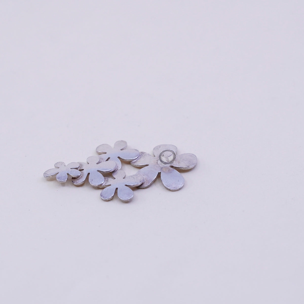 Kathy Lynn Mayeda Sterling silver earrings, 925 modern cluster plumeria flower