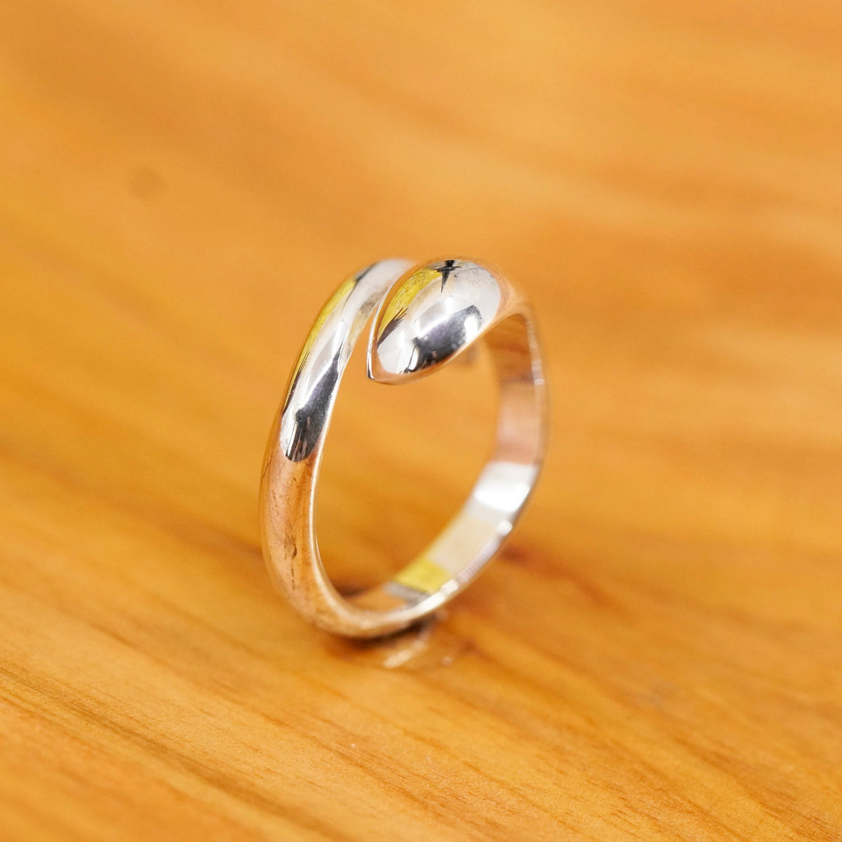 Size 7, vintage Sterling silver handmade ring, 925 wrap band