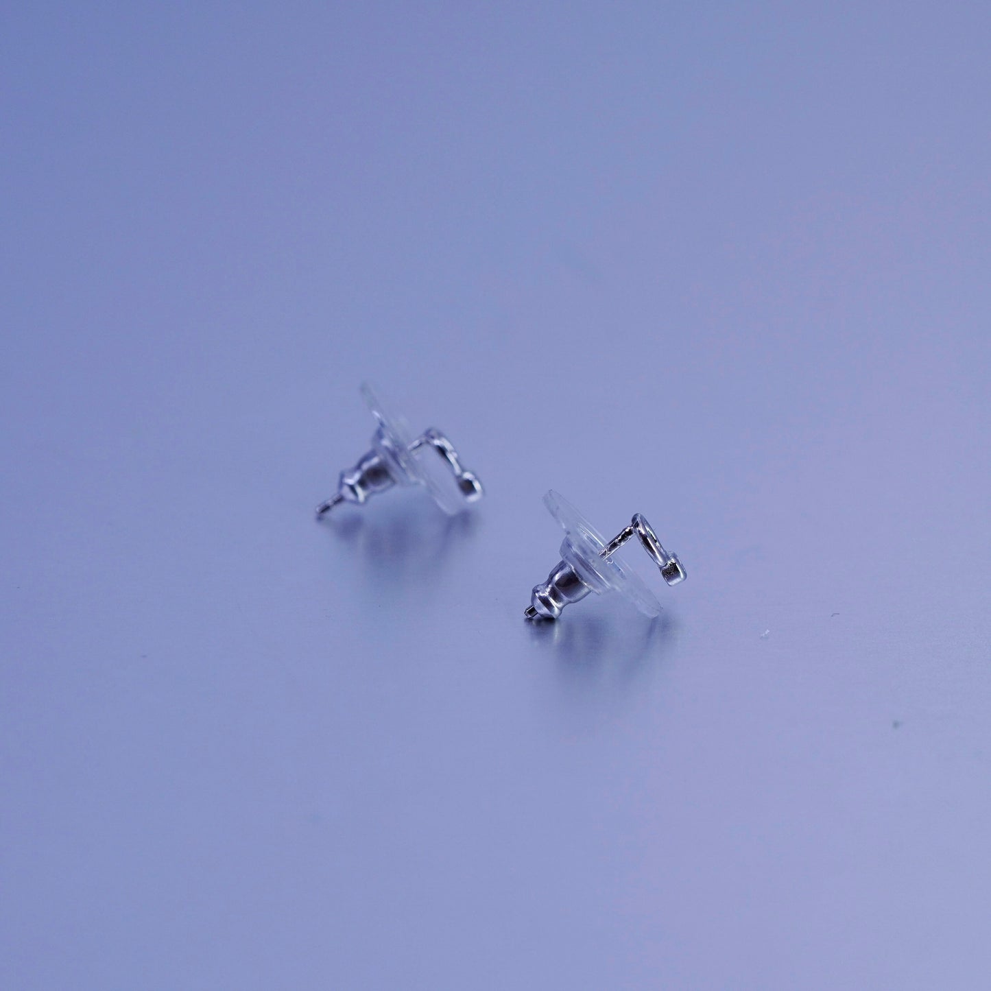 Vintage Sterling 925 silver handmade earrings, cz studs