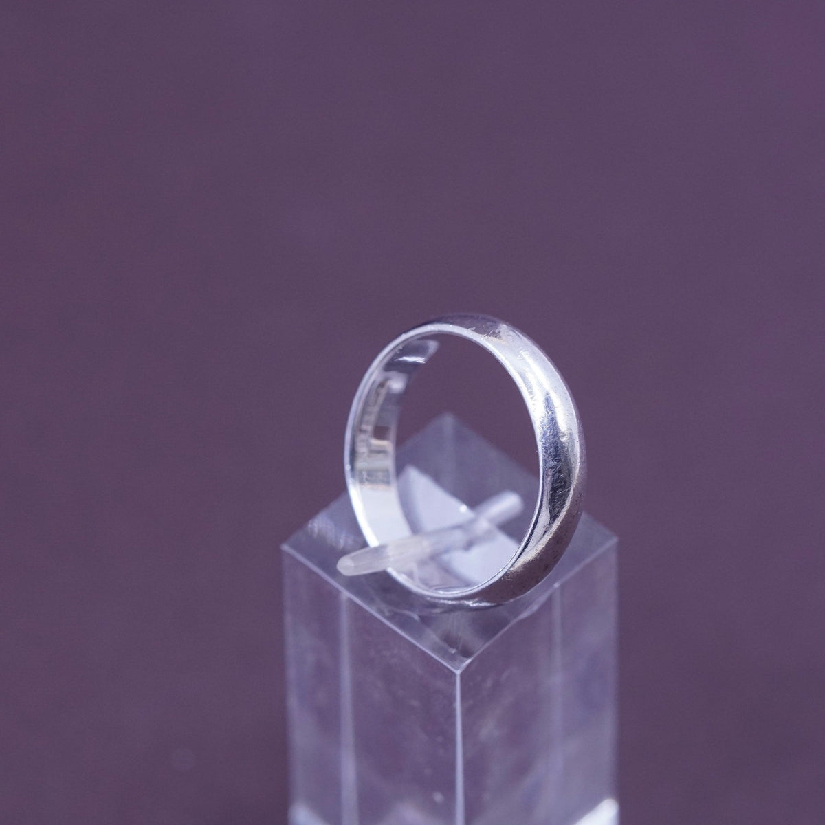 Size 9, vintage sterling silver handmade ring, 925 wedding band