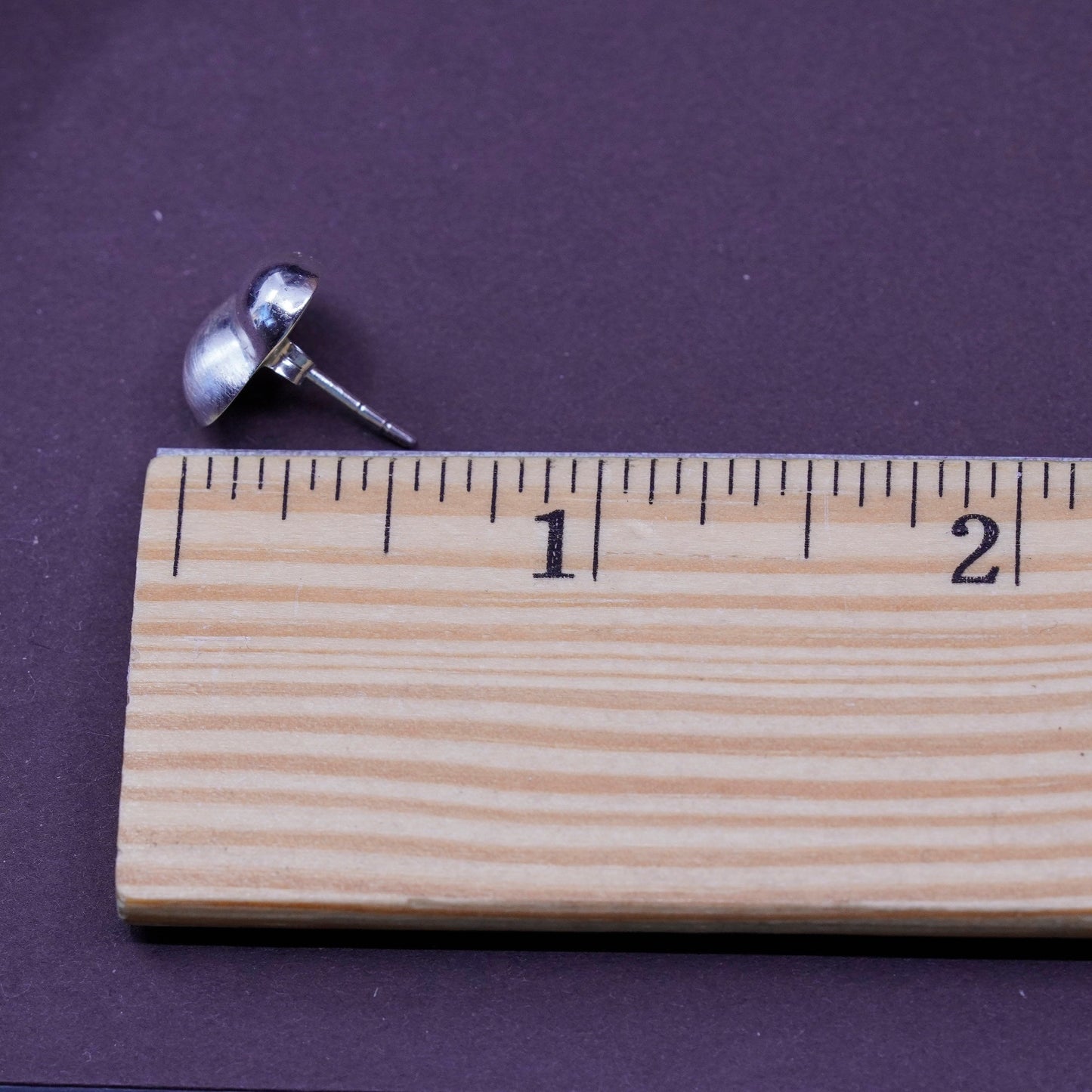 Vintage Sterling silver handmade earrings, 925 heart studs