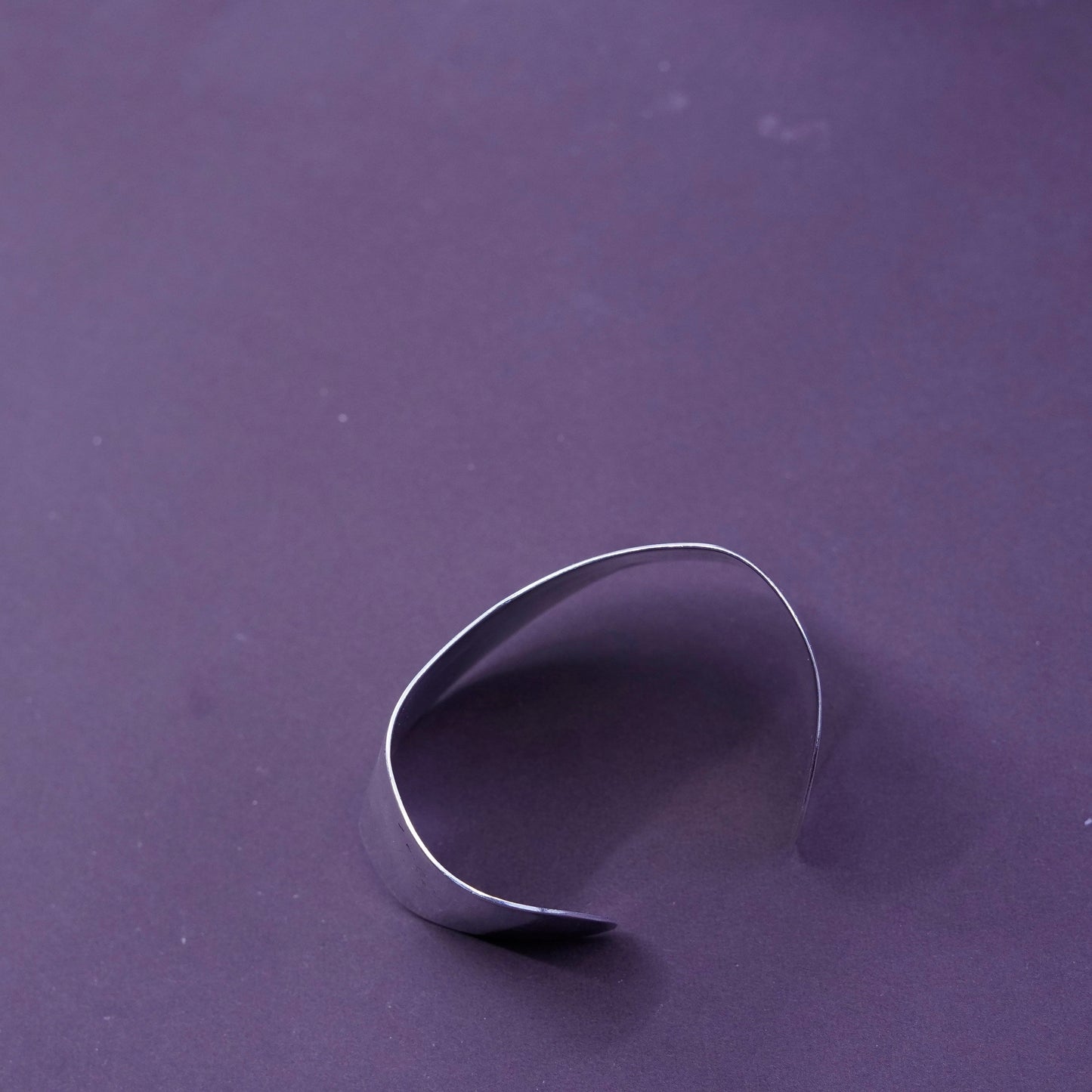 6”, Vintage Sterling silver handmade bracelet, modern 925 wide cuff