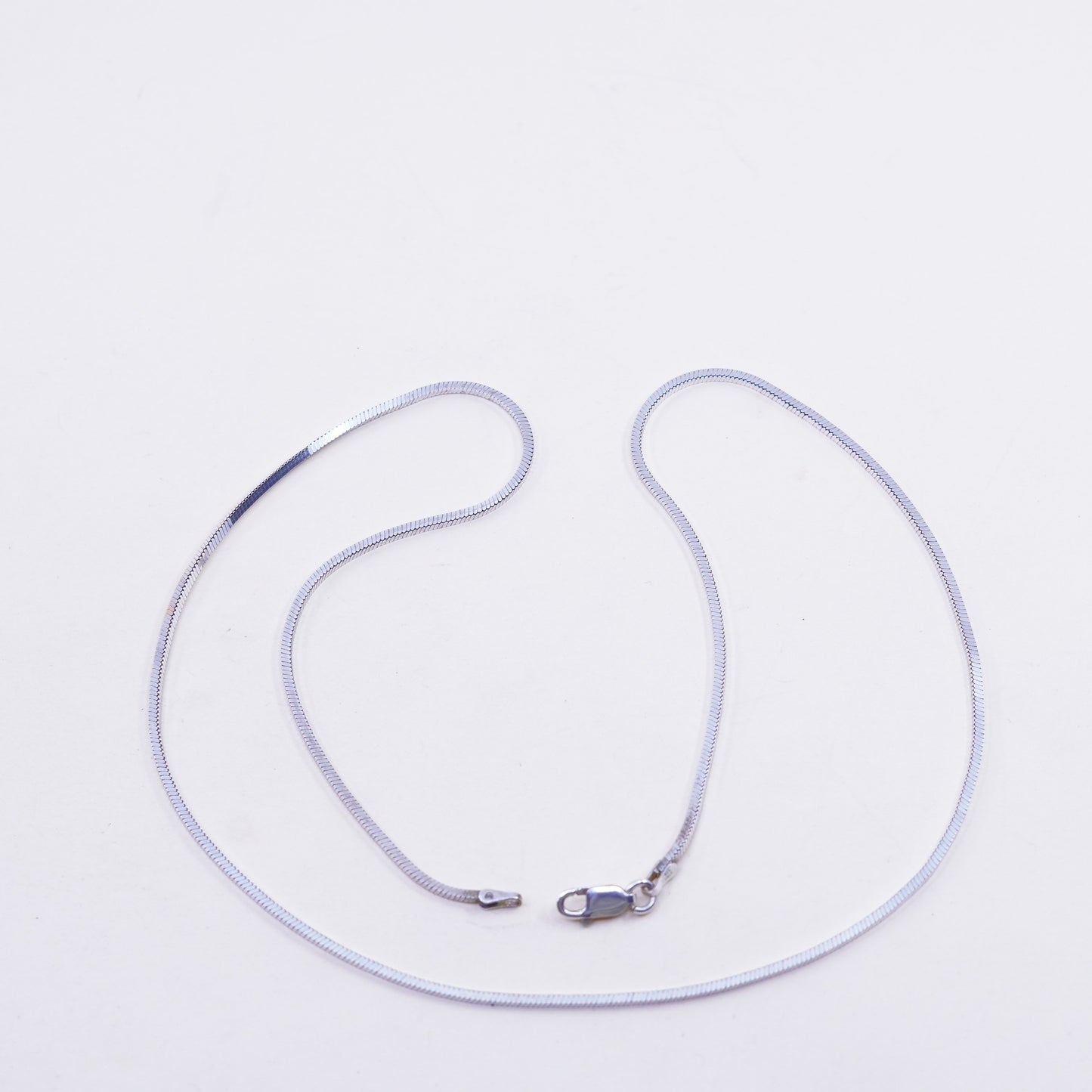 20”, 1mm, Vintage sterling silver square snake chain, Italy 925 necklace