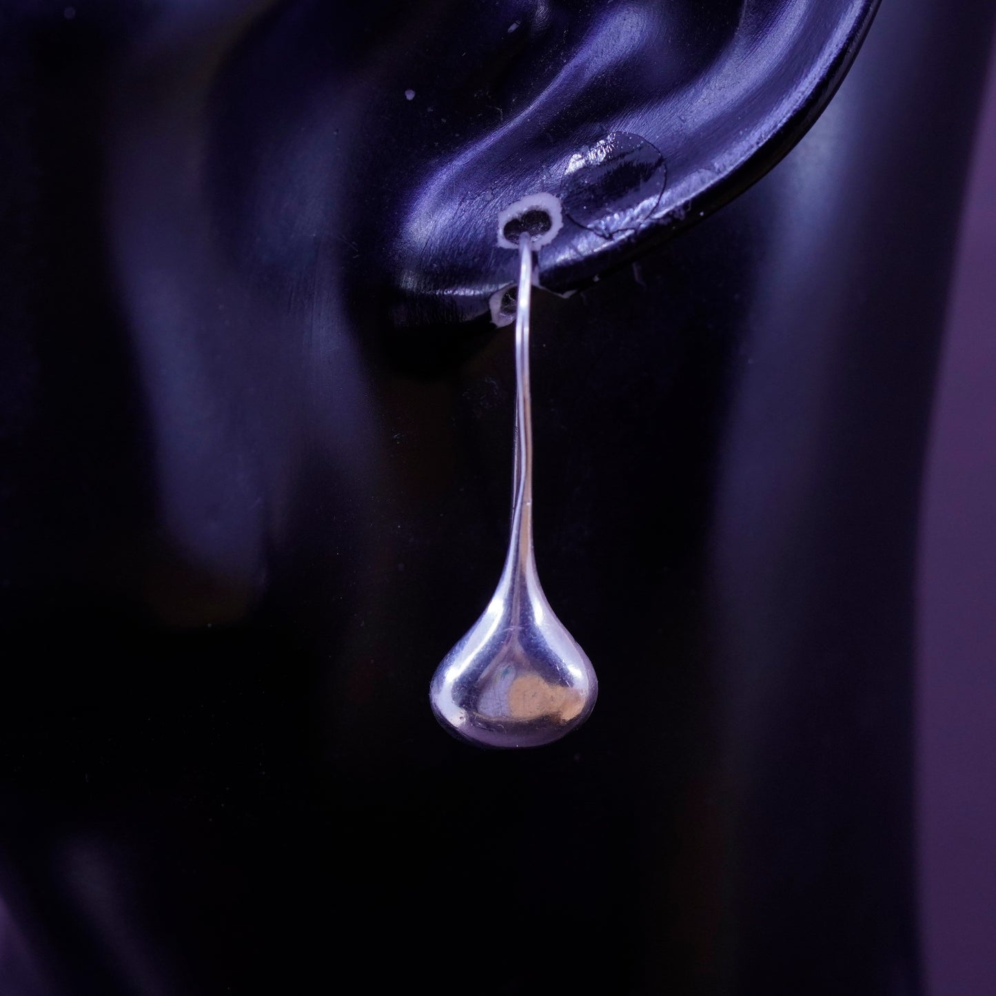 Vintage Sterling silver handmade earrings, Mexico 925 teardrop drops
