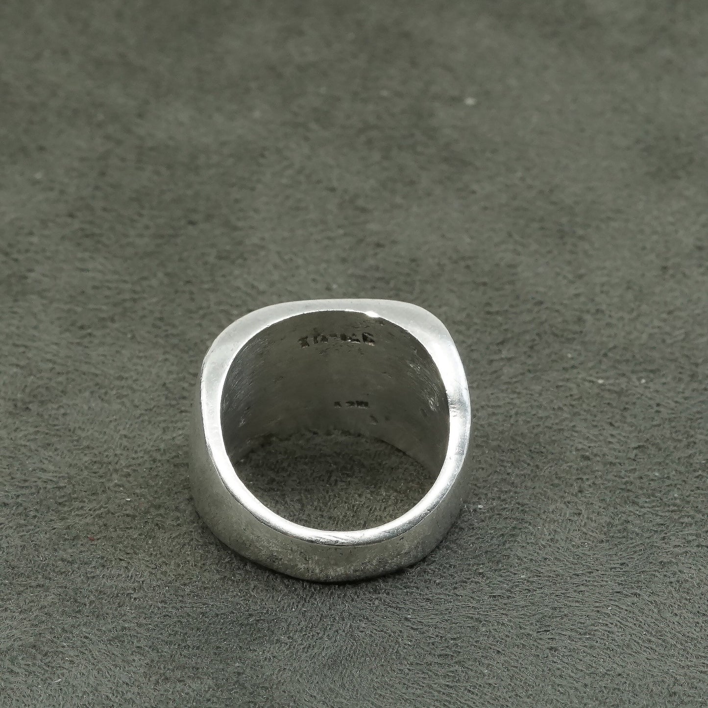 sz 7.75, vtg Sterling silver handmade ring, 925 ribbed band, minimalist