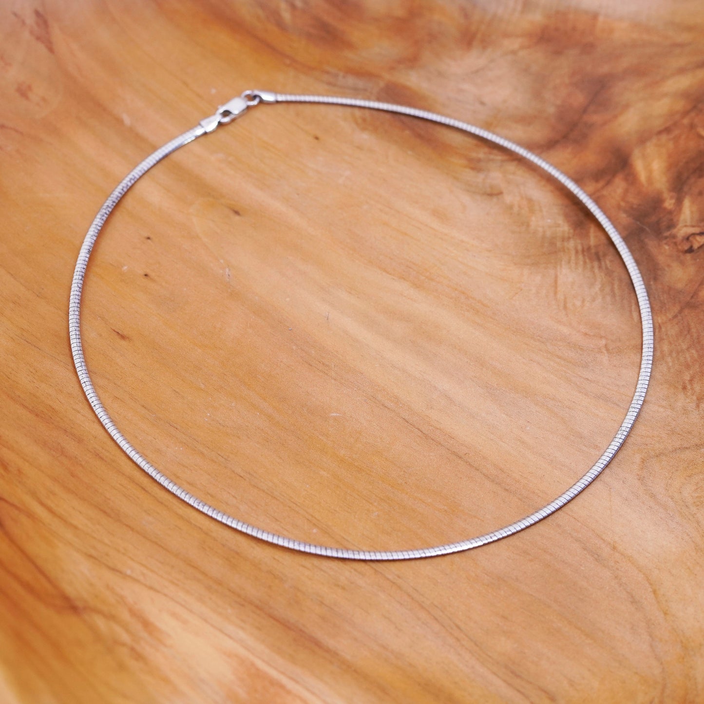 16”, 3mm, vintage Sterling silver omega chain, Italy 925 necklace