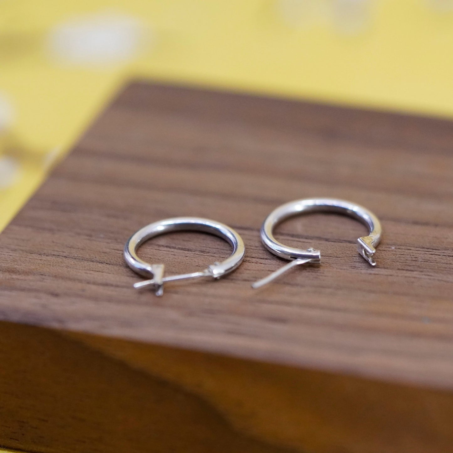 0.5”, Vintage Sterling 925 silver handmade earrings, 925 hoops