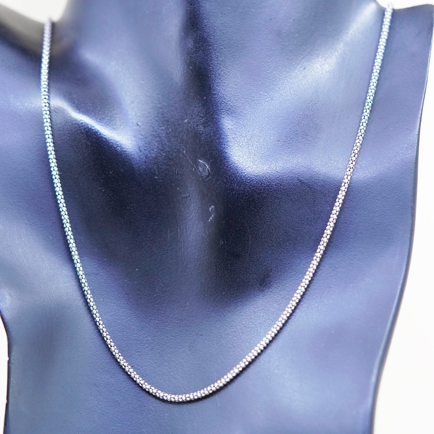 19” 2mm, sterling silver handmade necklace, 925 silver popcorn chain