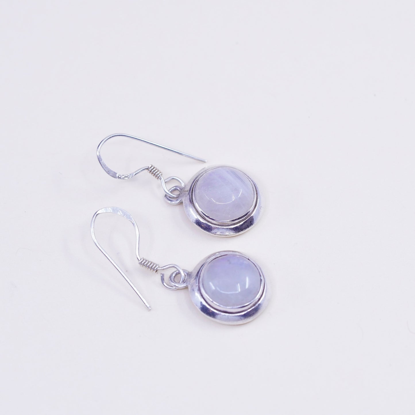 Vintage Sterling 925 silver handmade earrings with moonstone drops