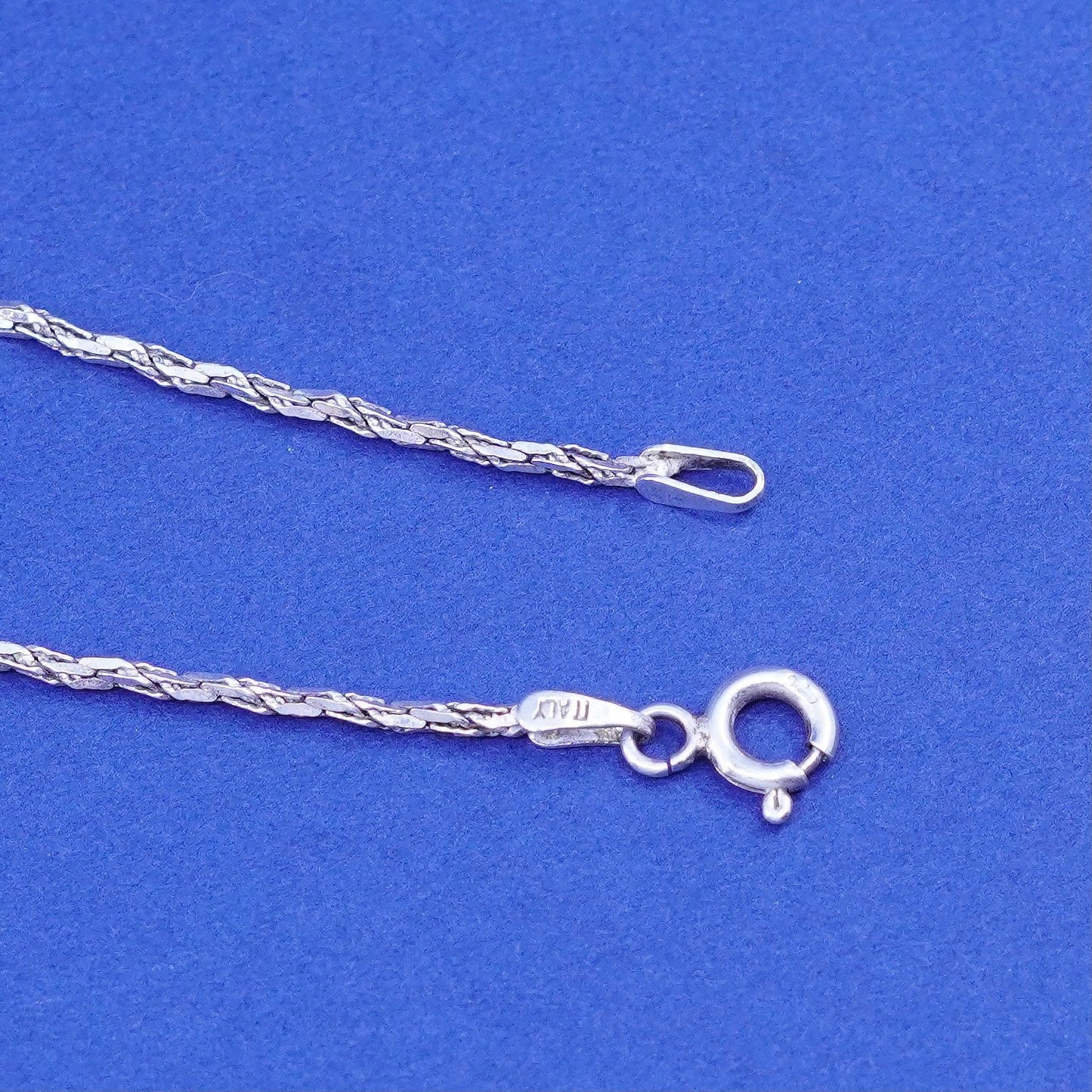 18”, 1mm, vintage Sterling silver handmade necklace, twisted 925 snake chain