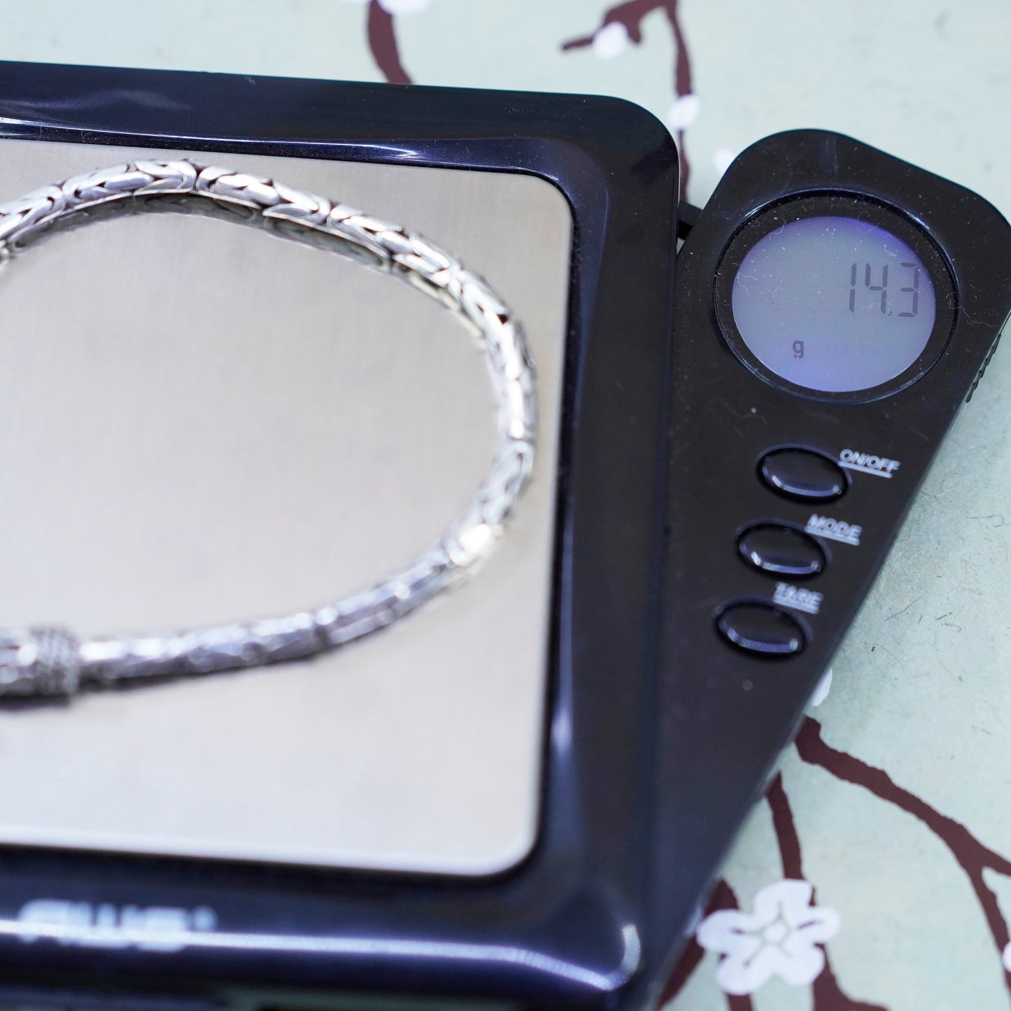 7.5”, vintage Sterling silver handmade bracelet, 925 Byzantine, birdcage chain