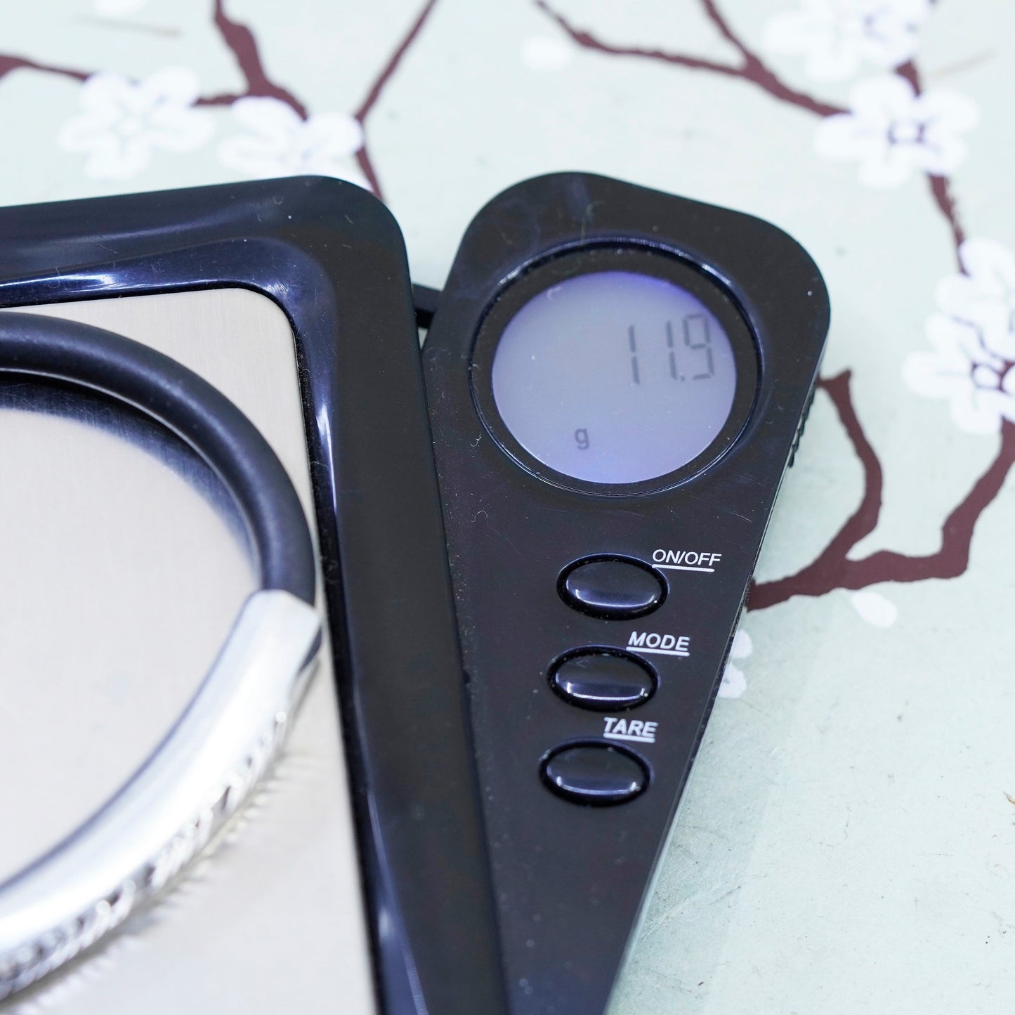 6.25”, black rubber bracelet with sterling 925 silver bar “own the power