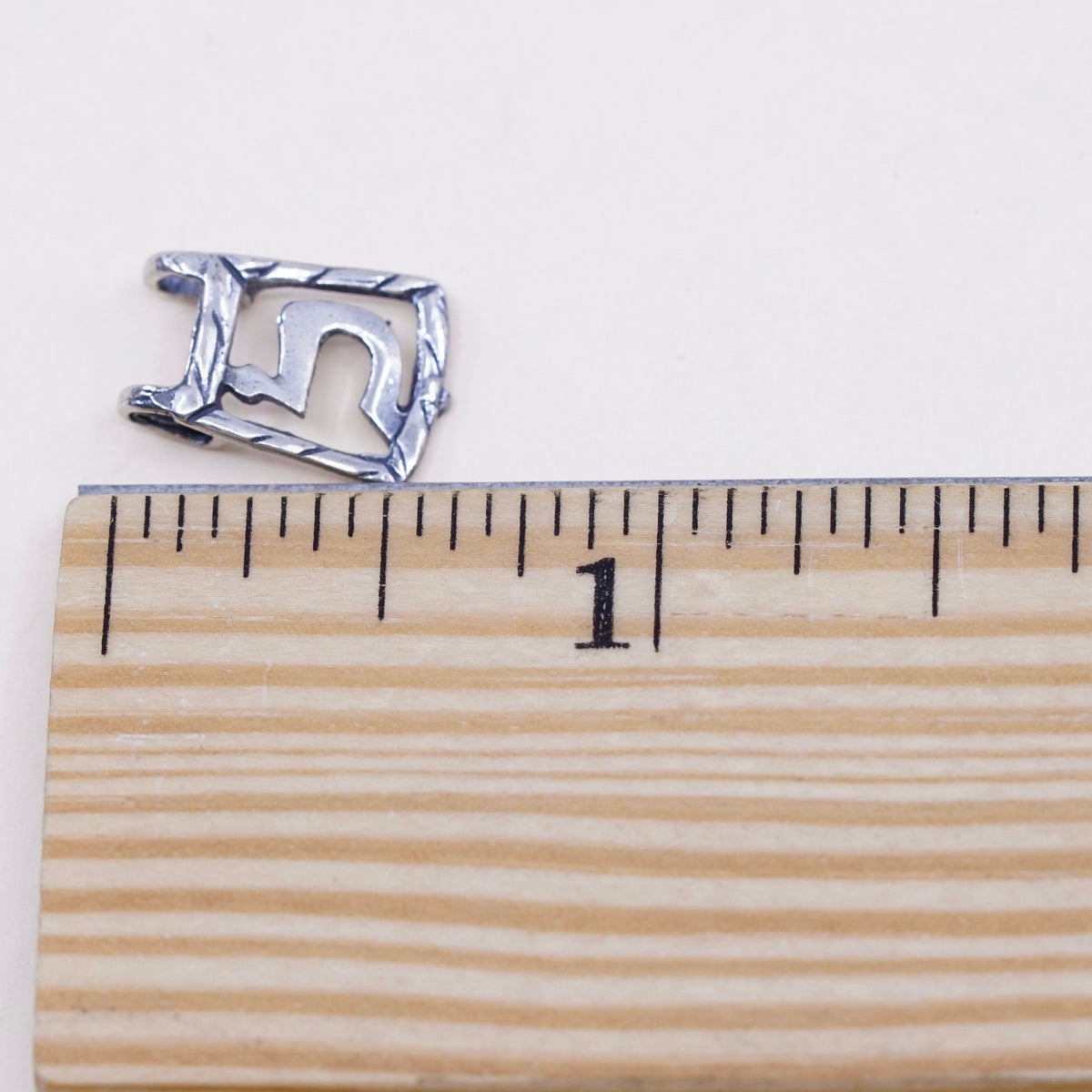Vintage sterling silver handmade pendant, 925 number 5, stamped 925