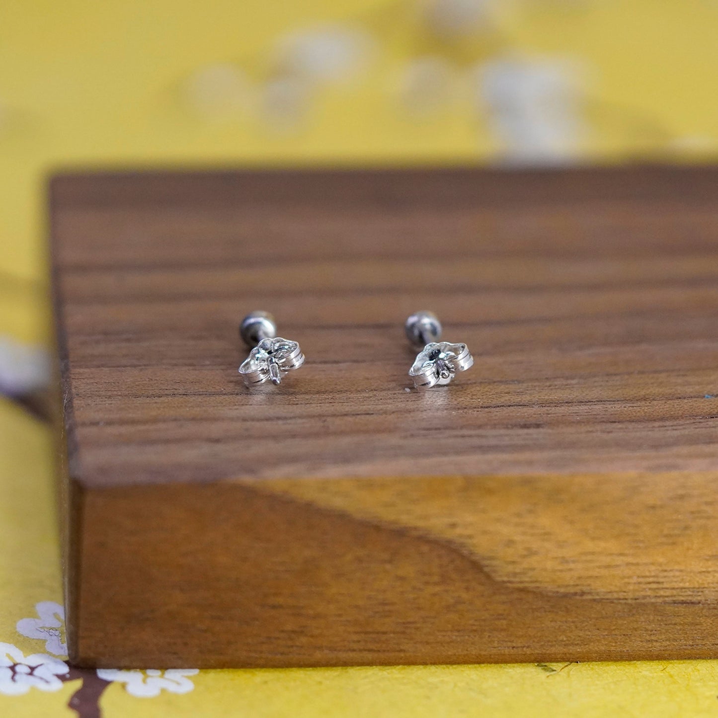 3mm, Vintage Sterling silver handmade earrings, 925 round sodalite studs