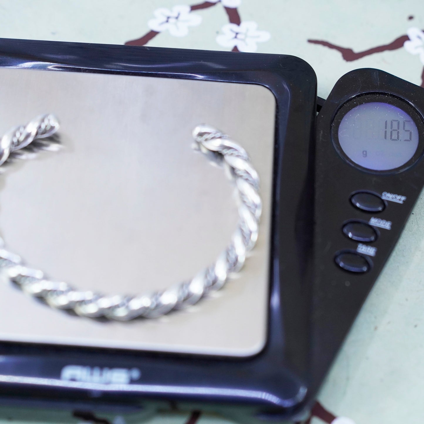 6.25”, vintage Sterling silver bracelet, modern twisted handmade 925 cuff