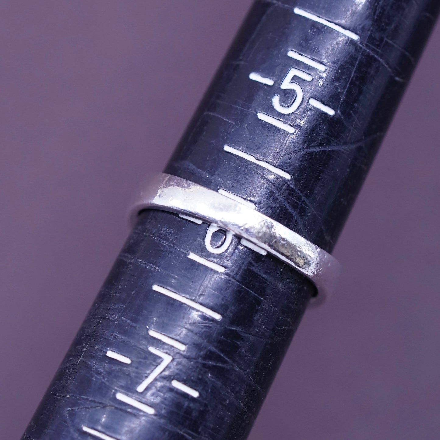 sz 6, vintage Sterling silver prayer ring, 925 stackable band engraved “faith”