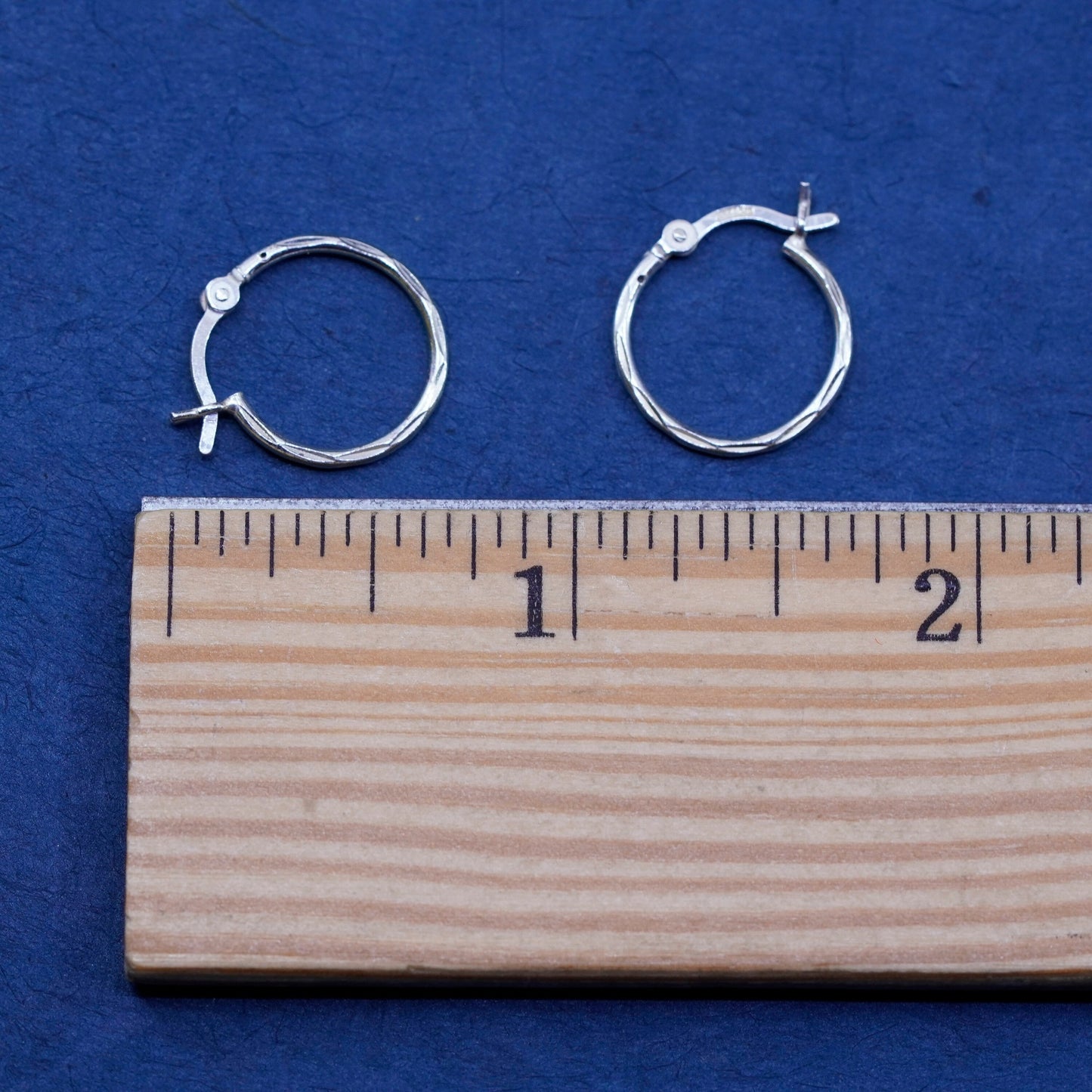 0.5”, vintage Sterling silver handmade hoop earrings, fine 925 huggie