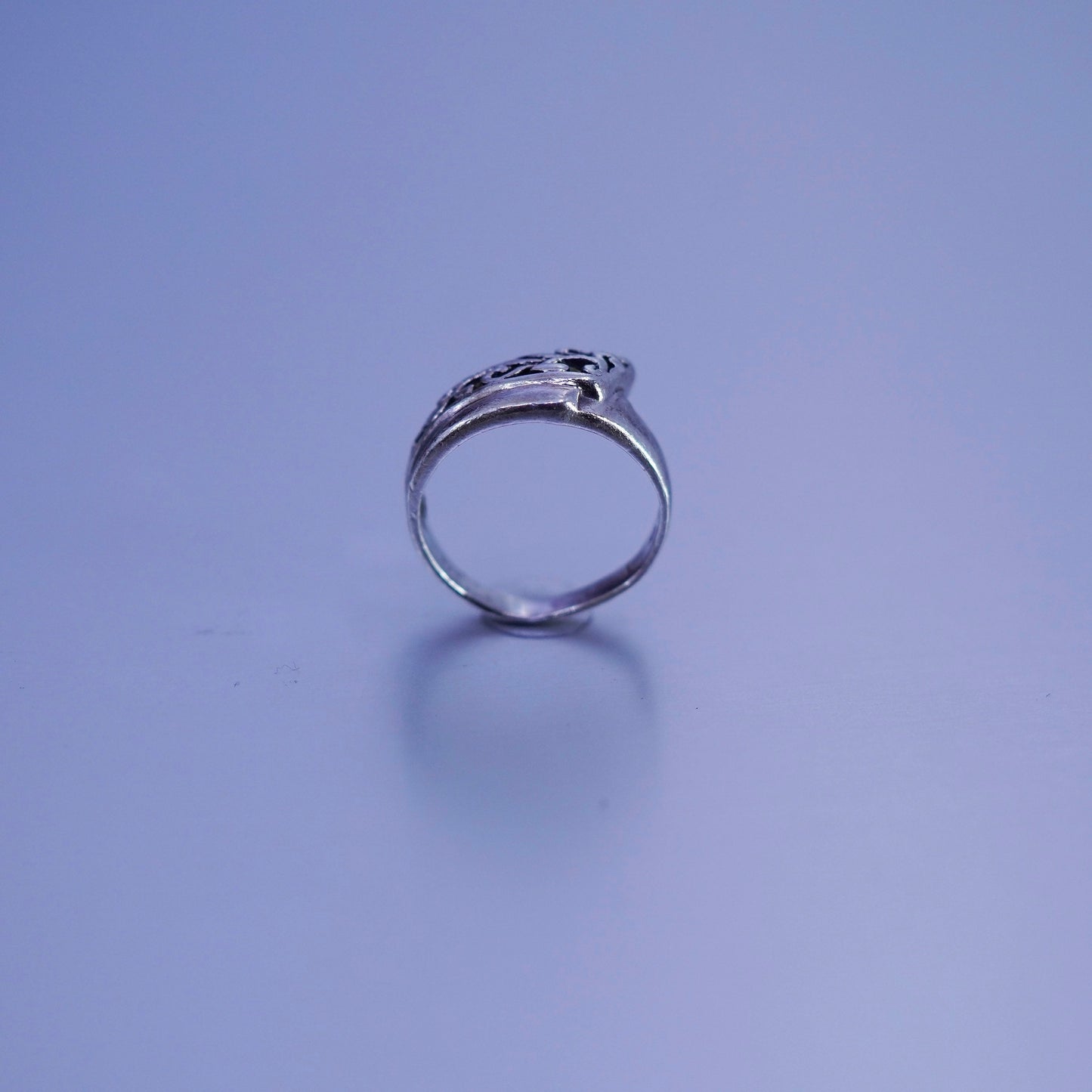 Size 6.5, vintage Sterling 925 silver handmade ring, filigree band