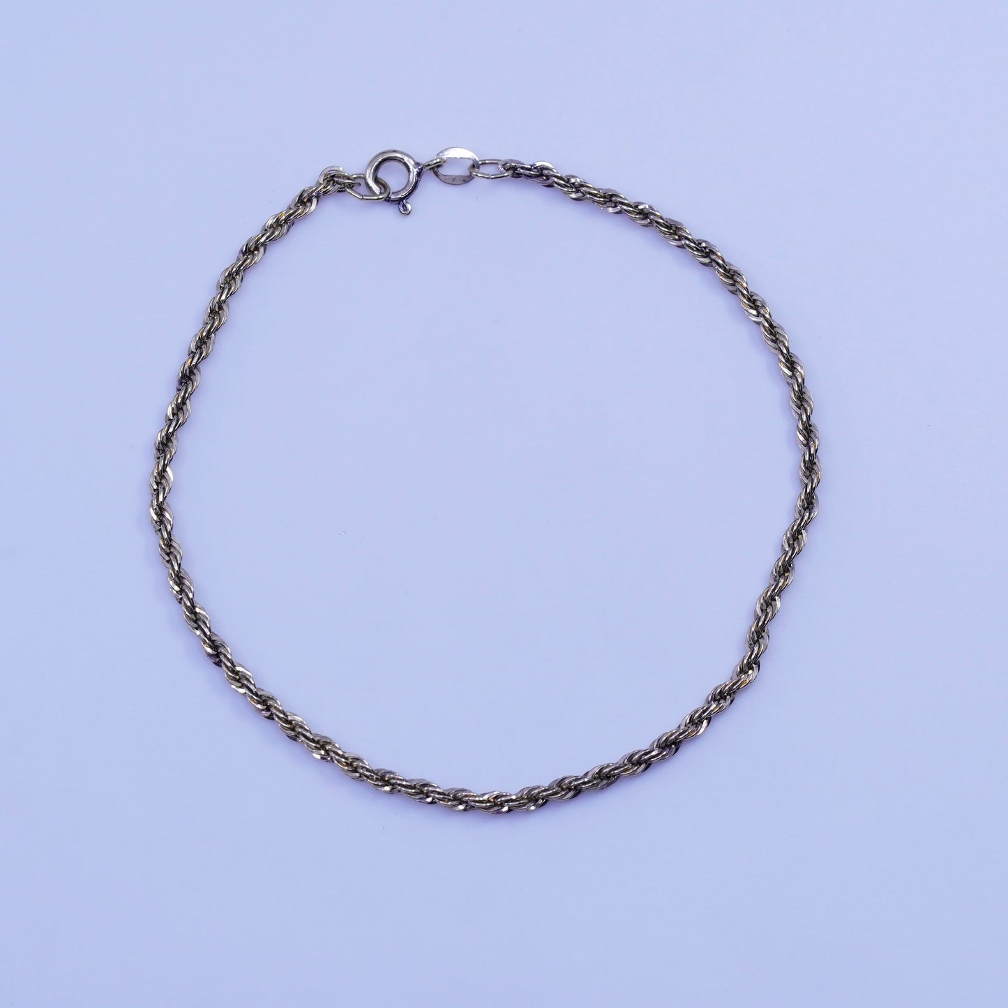 8”, USA danecraft vermeil gold over Sterling 925 silver bracelet, rope chain