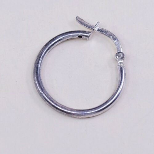 0.75” sterling silver 925 Huggie earrings Hoops, stamped 925 SU