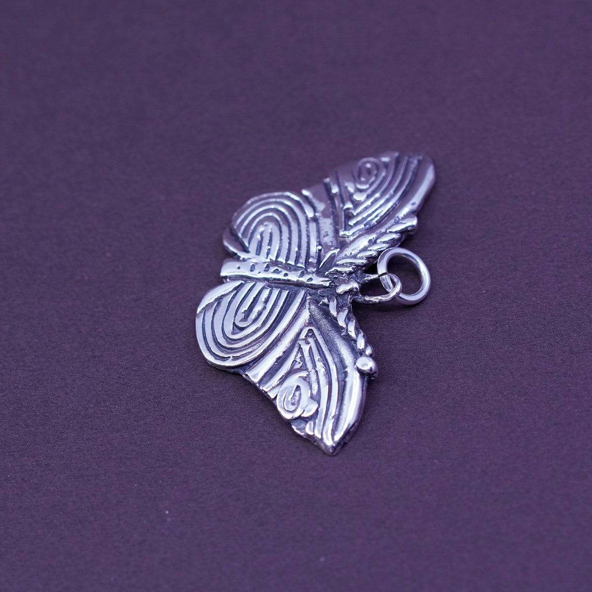 Vintage mexico Sterling 925 silver handmade pendant, filigree butterfly pendant