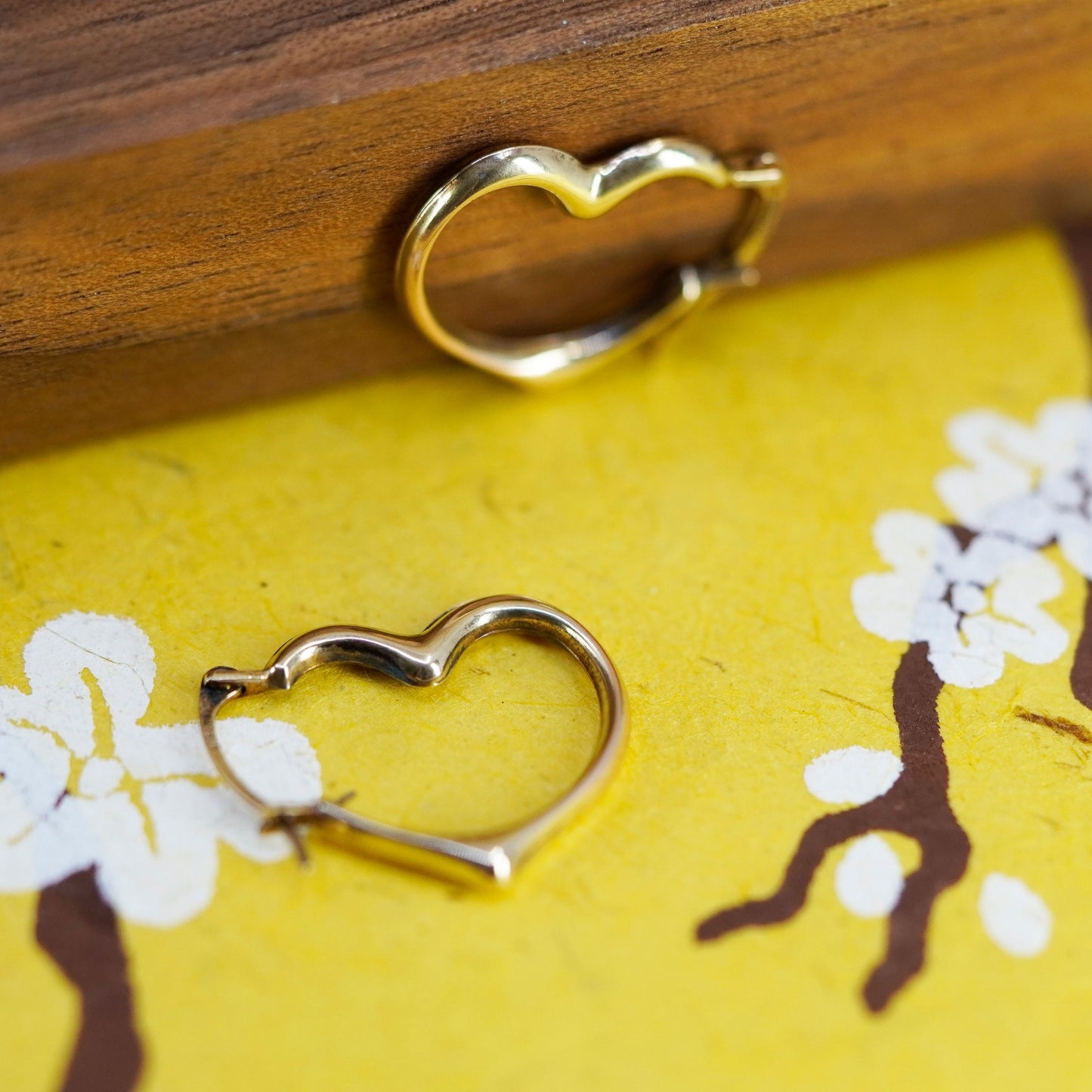 0.75”, vermeil gold over Sterling silver earrings, 925 heart hoops
