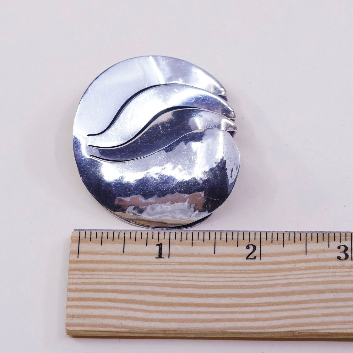 aimmcla de kitt sterling silver handmade brooch, 925 minimalist, modernist,