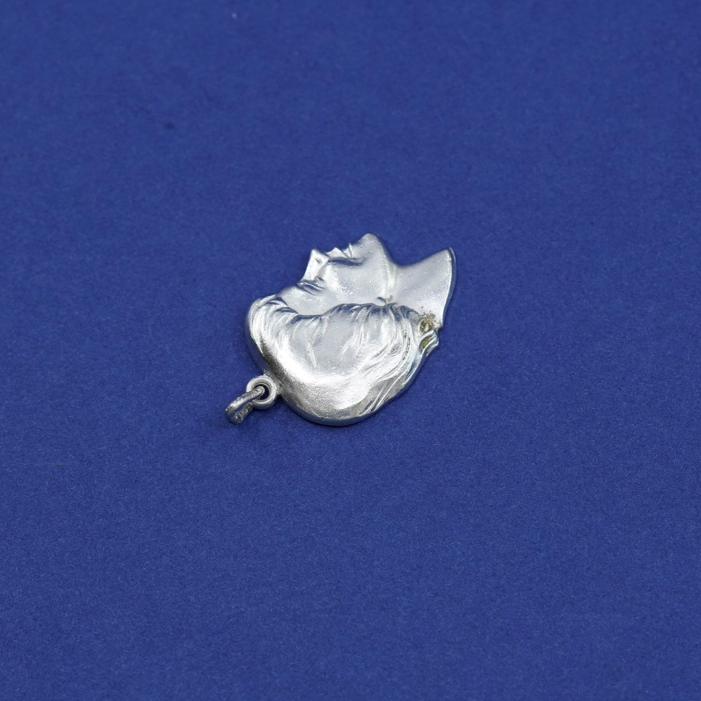 Vintage Sterling 925 Silver handmade relief man portrait
