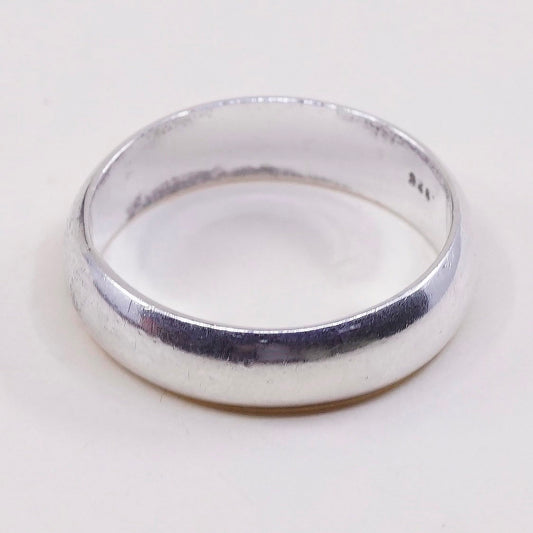sz 10, vtg sterling silver handmade ring, 925 band, wedding band