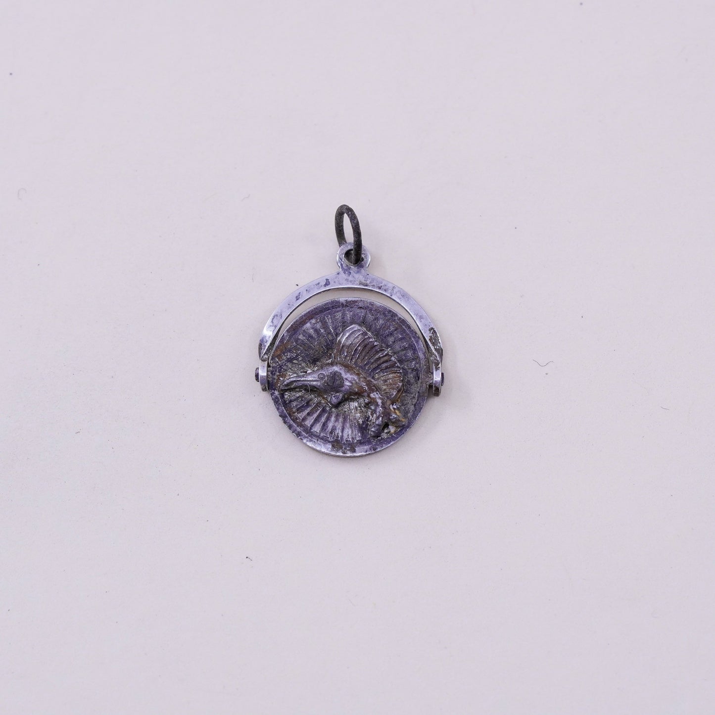 Vintage sterling silver handmade pendant, 925 charm swordfish