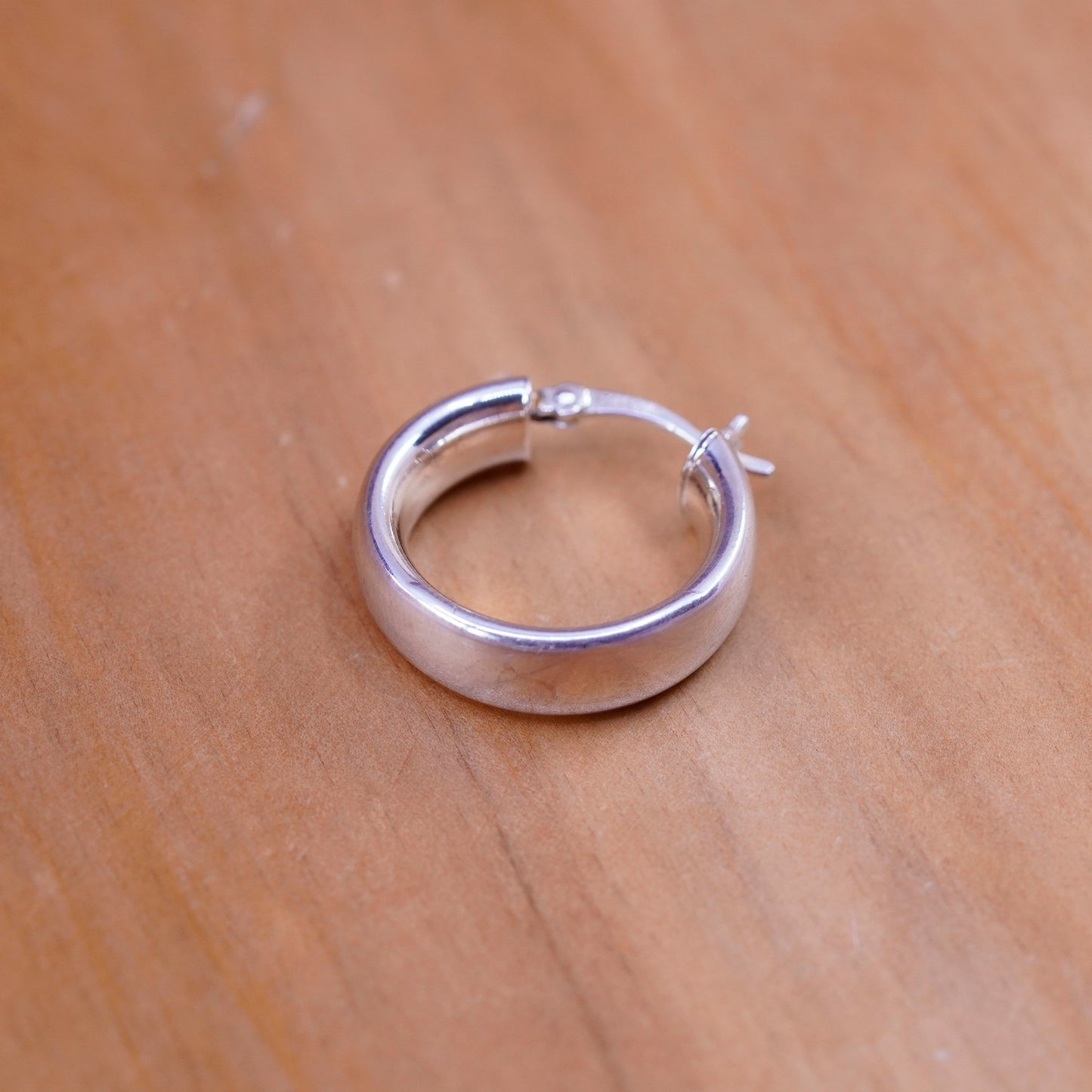 0.75”, vintage Sterling silver handmade earrings, 925 hoops