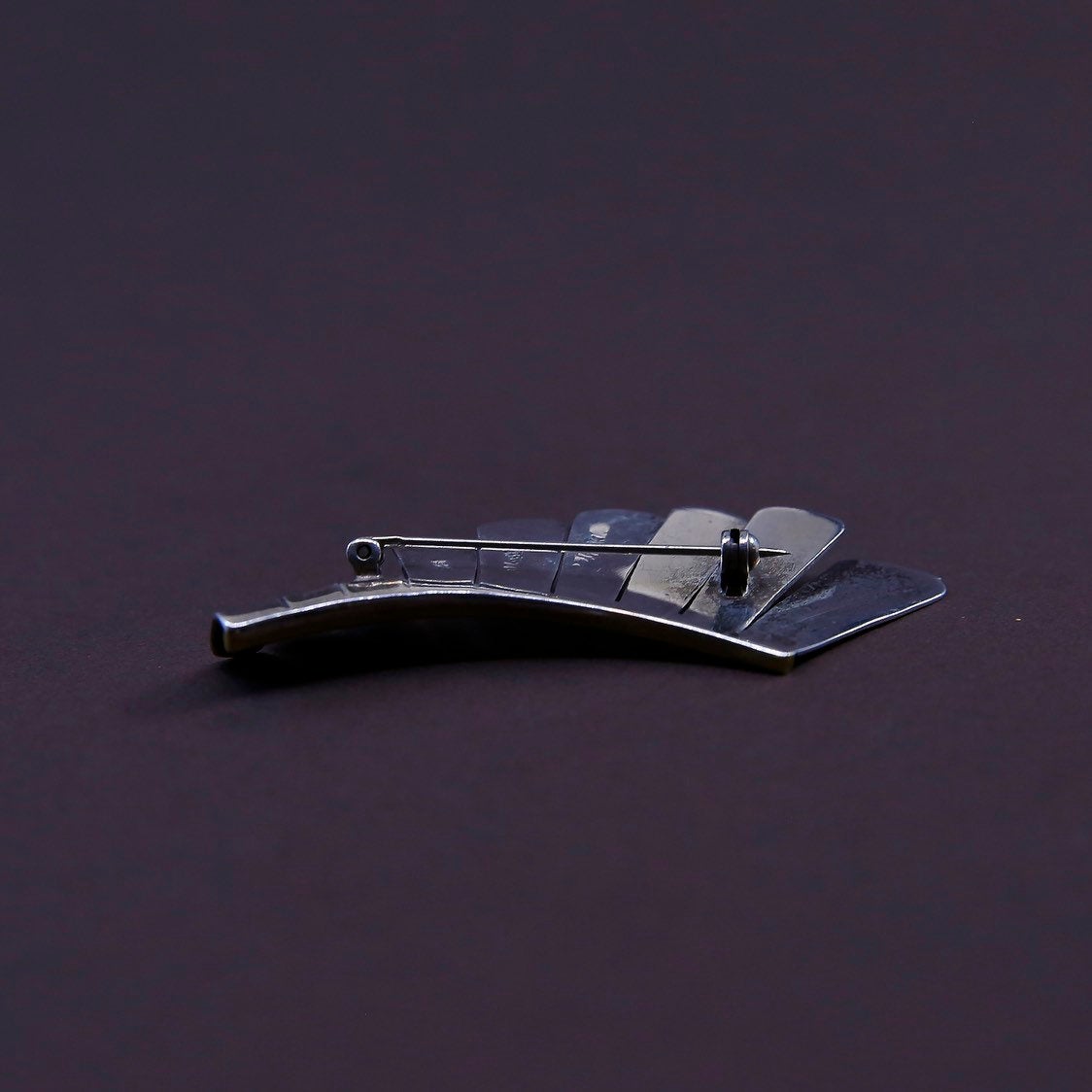 Vintage handmade two tone sterling 925 Indiana wings brooch