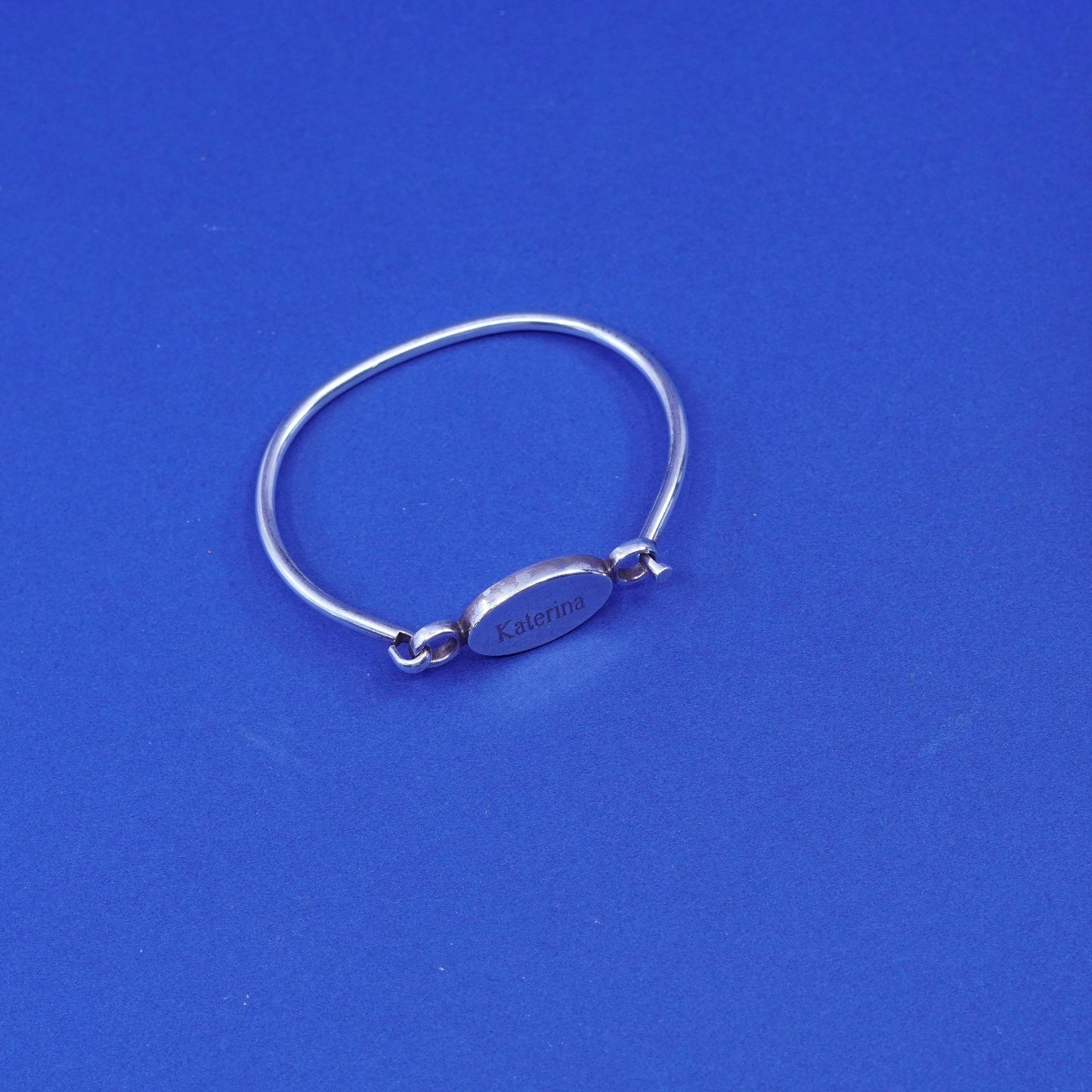 6”, Judith Jack Sterling silver bracelet, monogram 925 bangle with “Katerina”
