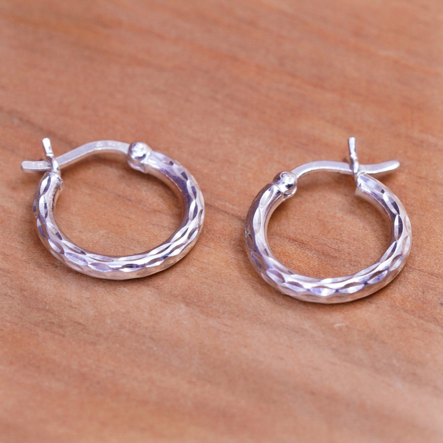 0.5”, vintage Sterling silver hoop earrings, 925 hoops