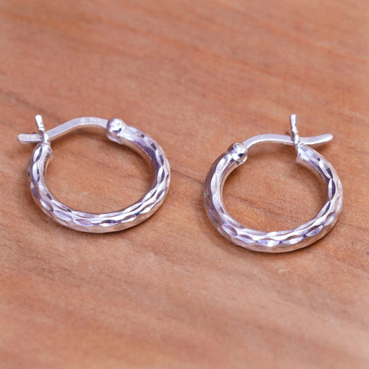 0.5”, vintage Sterling silver hoop earrings, 925 hoops