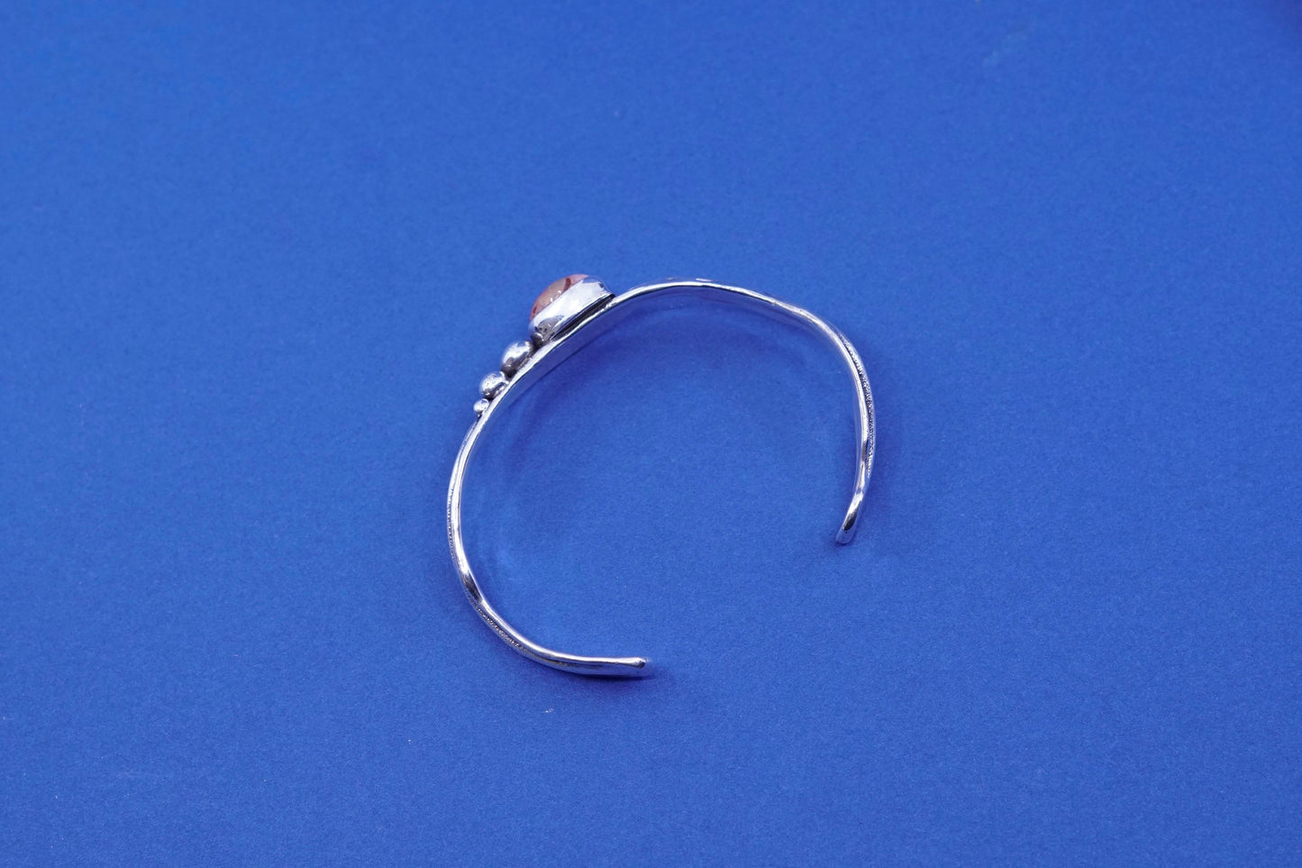 6.5”, lavish by TJM Sterling silver handmade bracelet, 925 cuff w/ natural opal
