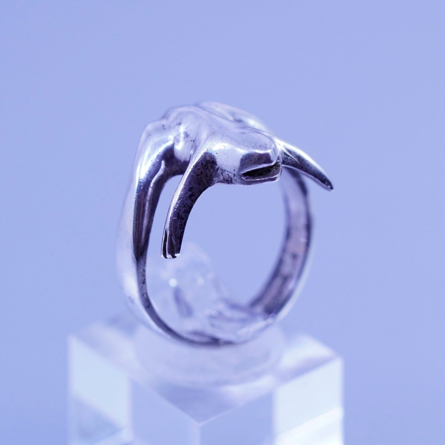Size 9.5, vintage Sterling 925 silver handmade frog ring