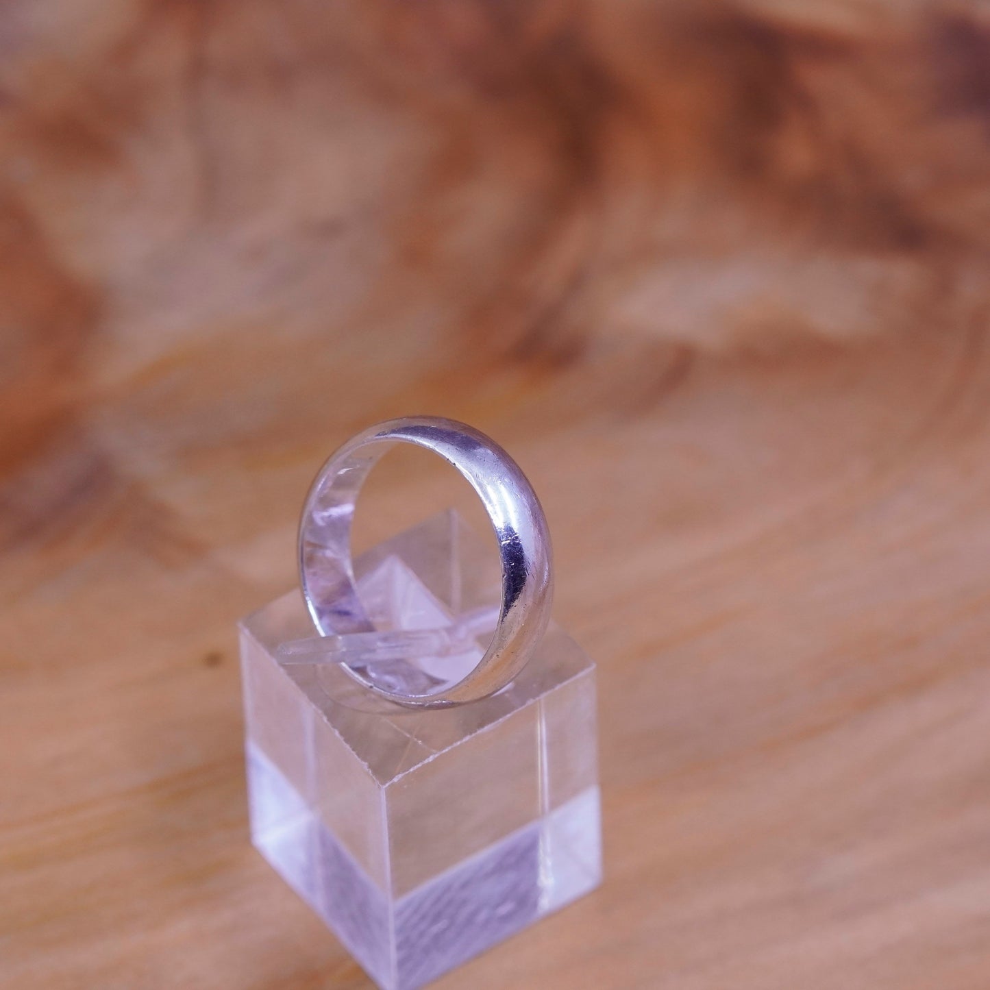 size 7, vintage Sterling silver handmade ring, 925 wedding band