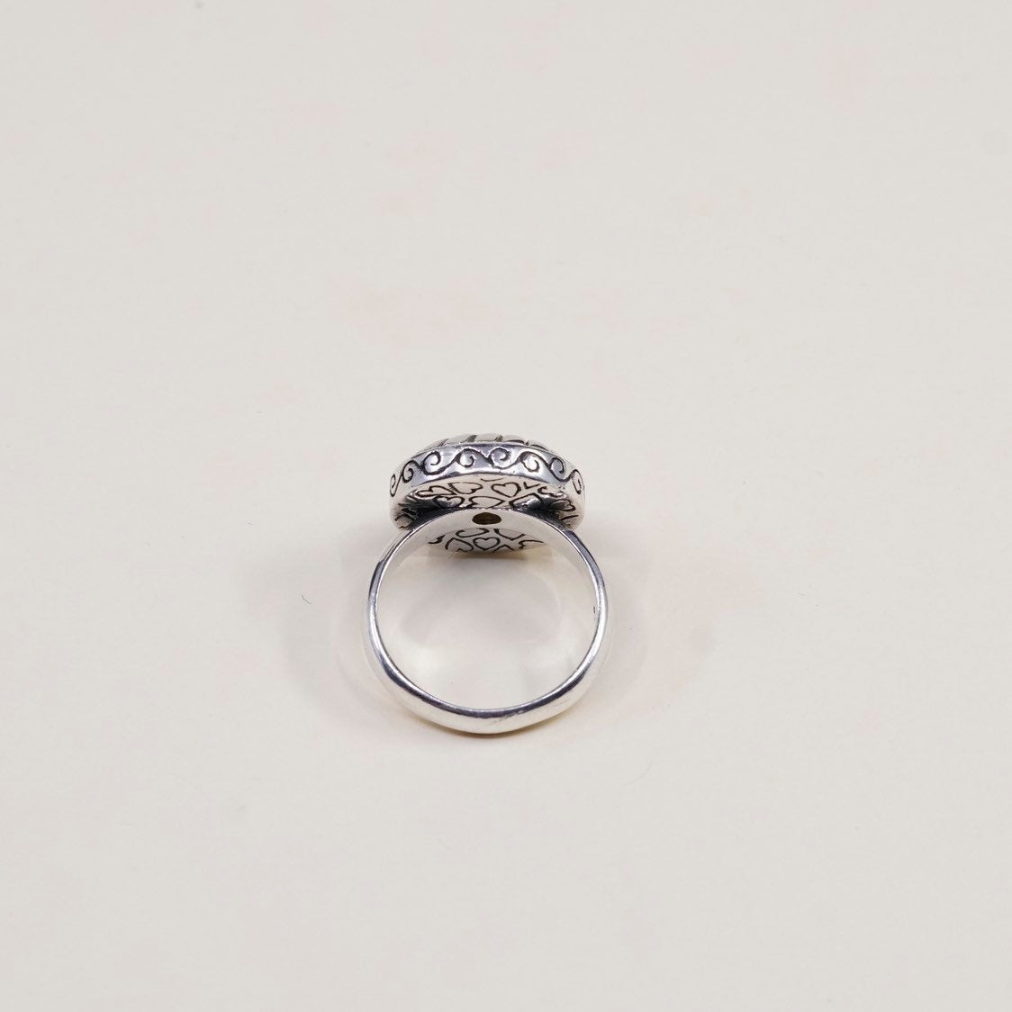 sz 8.25, Brighton Sayan Sterling silver statement ring, 925 cable around cz