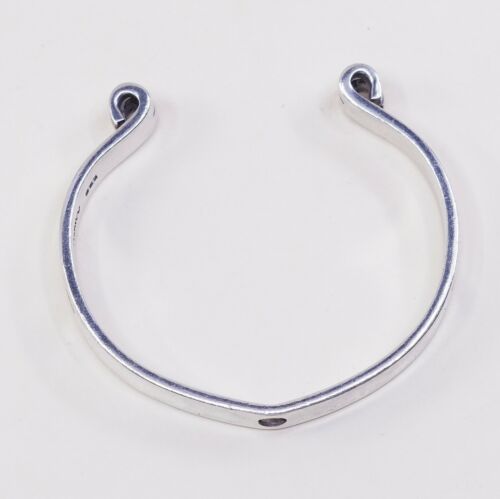 6.25”, Vtg Two Tone Sterling Handmade Cuff, Mexico 925 Silver Bracelet